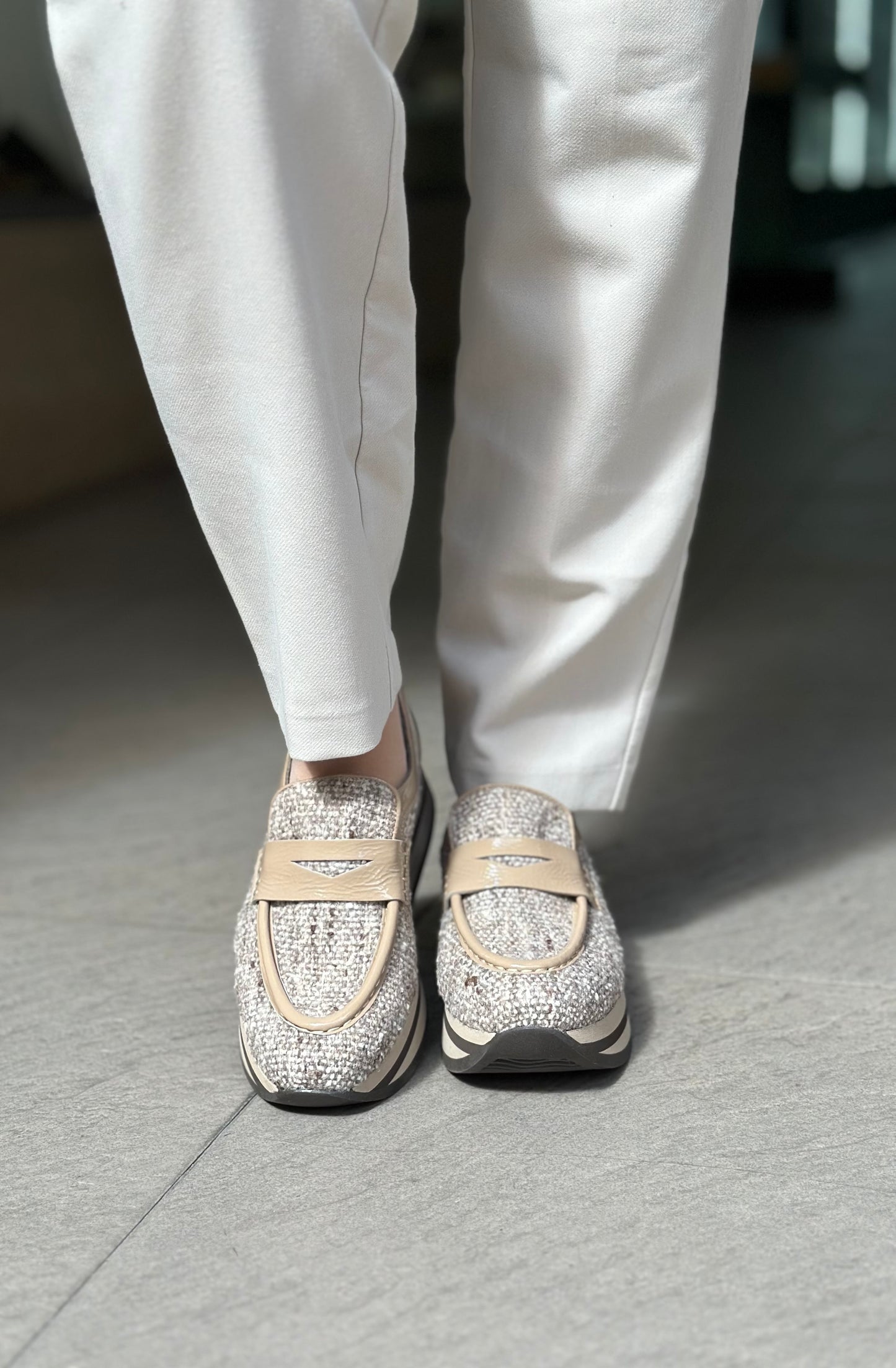 Mocassins à plateformes SOFTWAVES beige femme