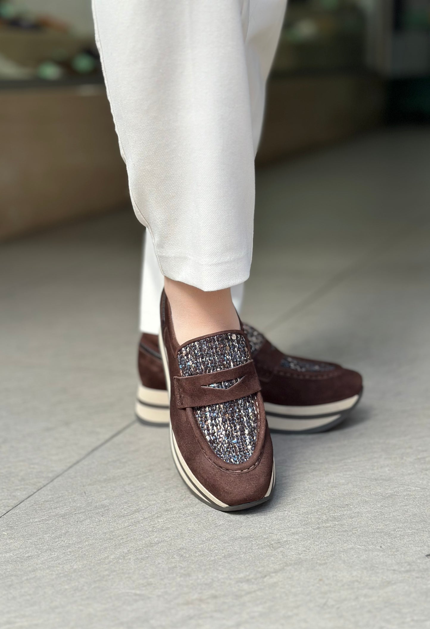 Mocassins à plateformes SOFTWAVES marron femme