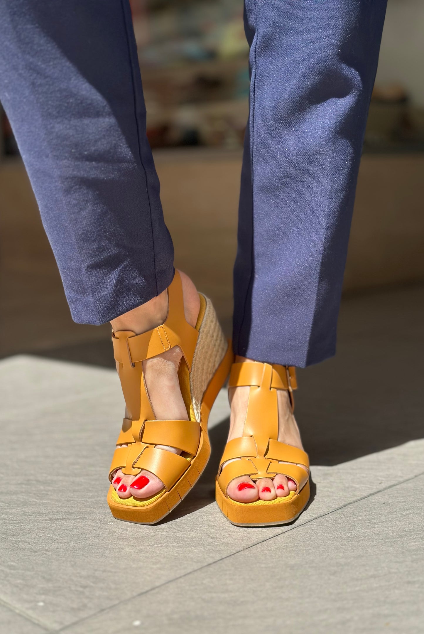 Nu-pieds compensés PALOMITAS by PALOMA BARCELO Ocre jaune femme