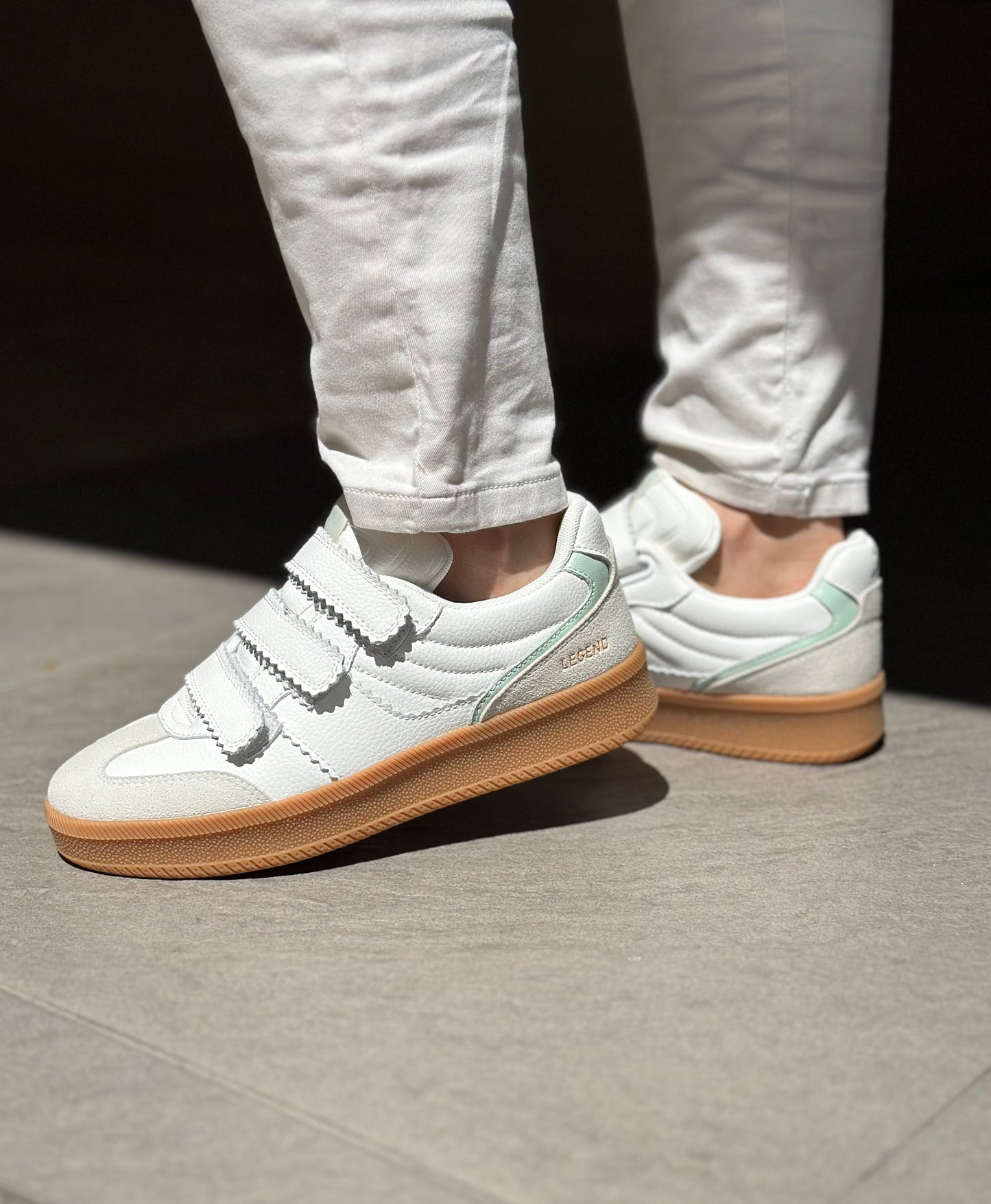 Baskets SJ FEMME Blanche et bleu