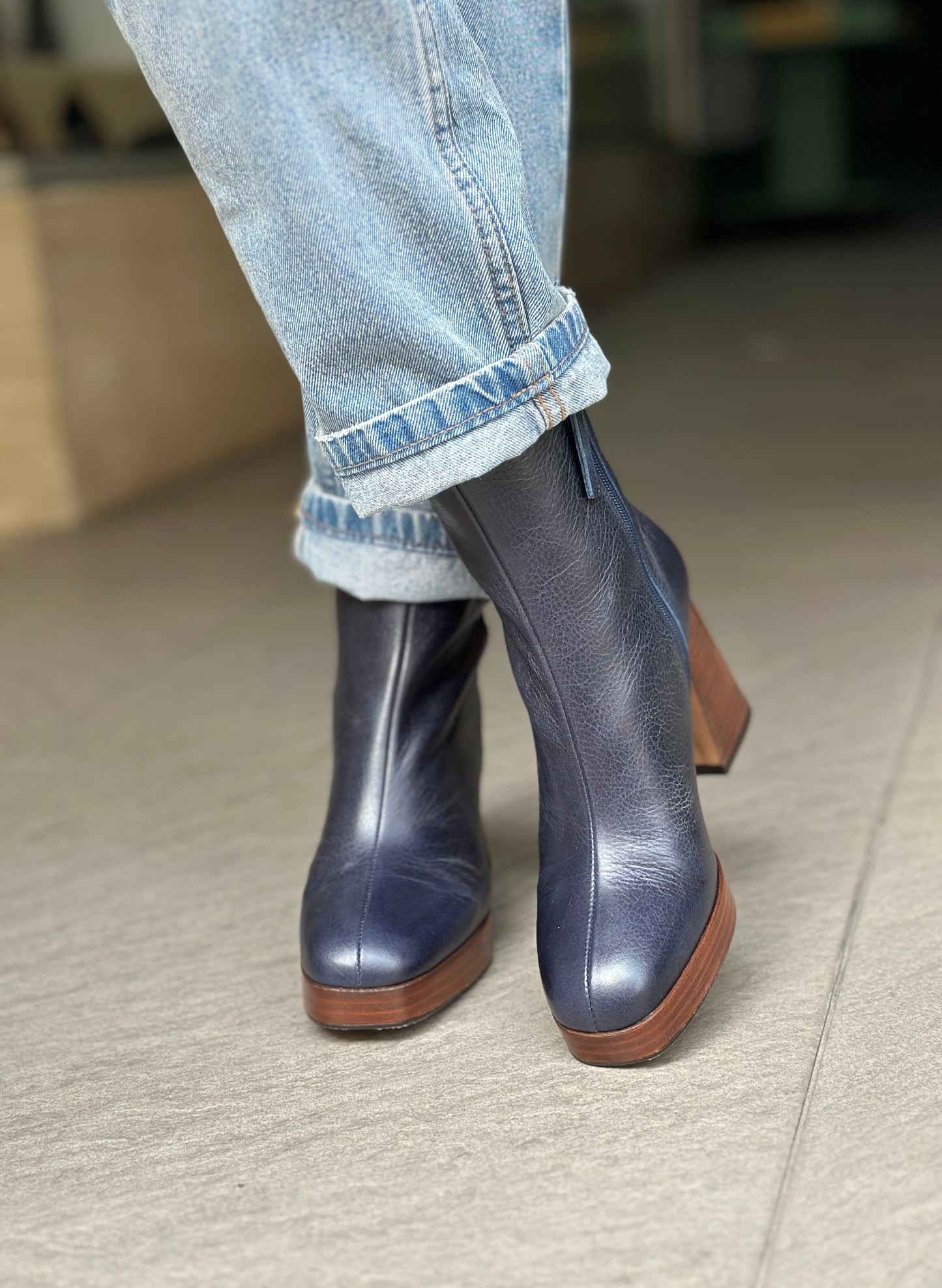 Bottines ANGEL ALARCON 25583-566B BLEU MARINE femme