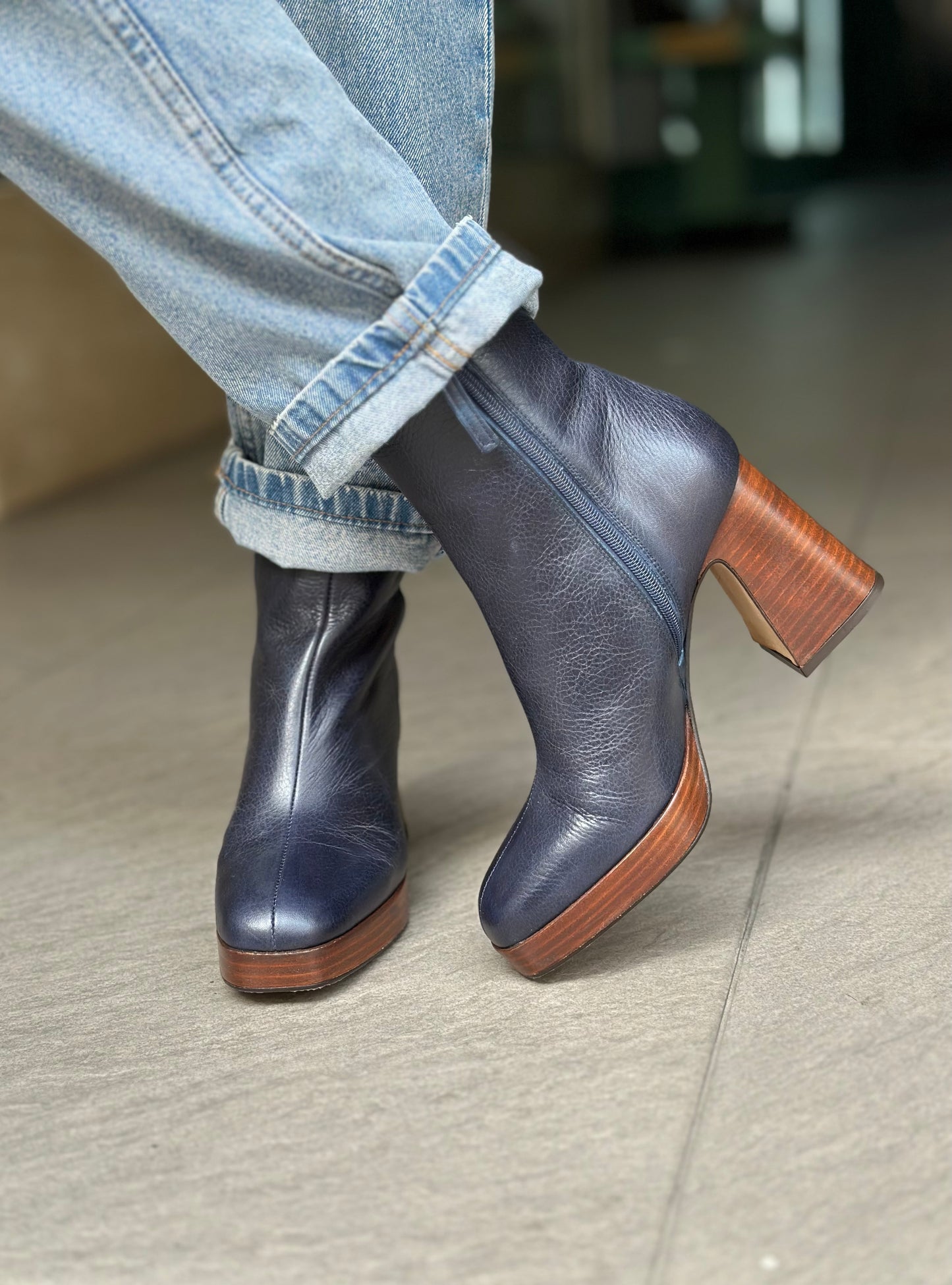 Bottines ANGEL ALARCON 25583-566B BLEU MARINE femme