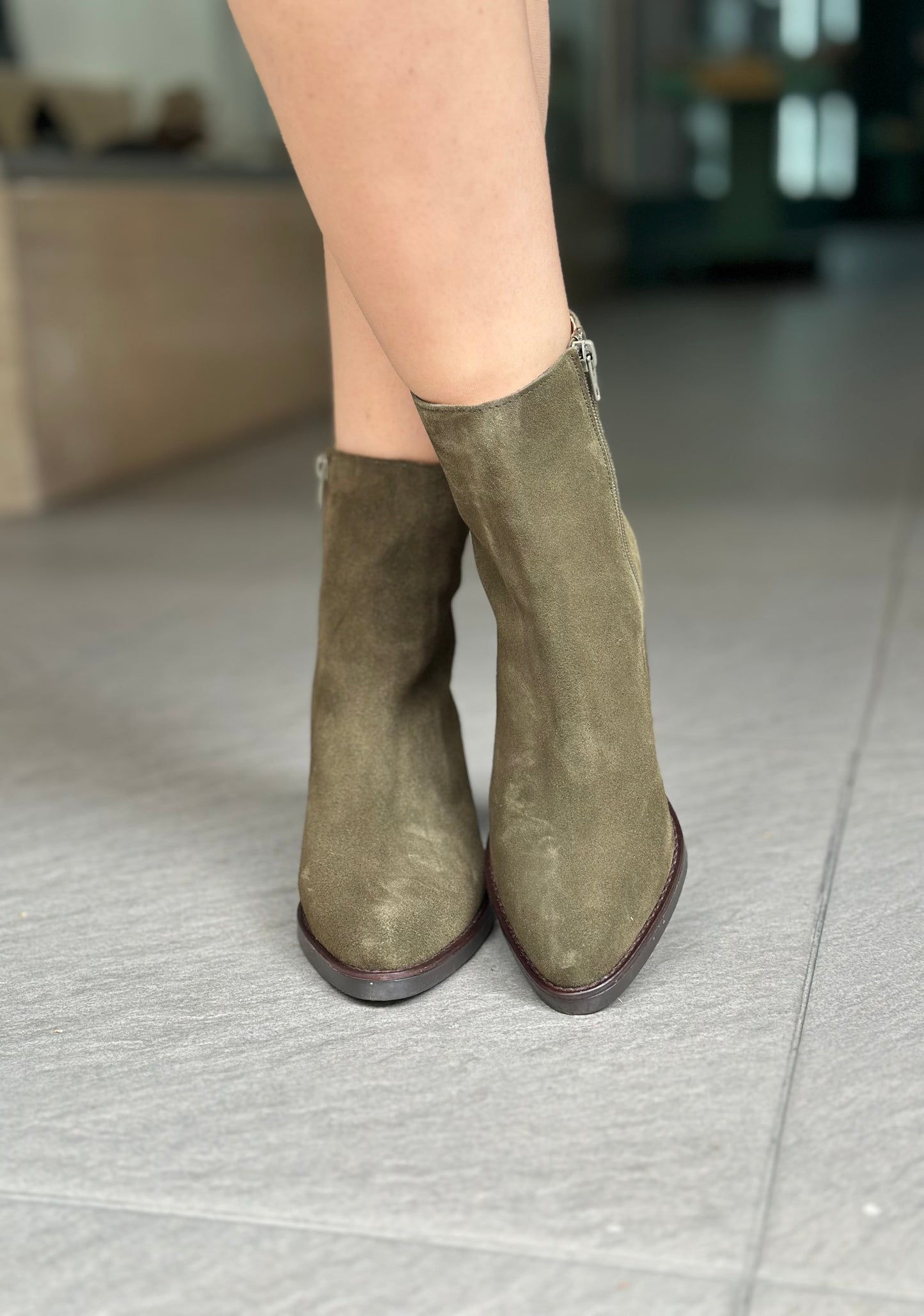Bottines NGY MACHADO VELOUR VERT femme
