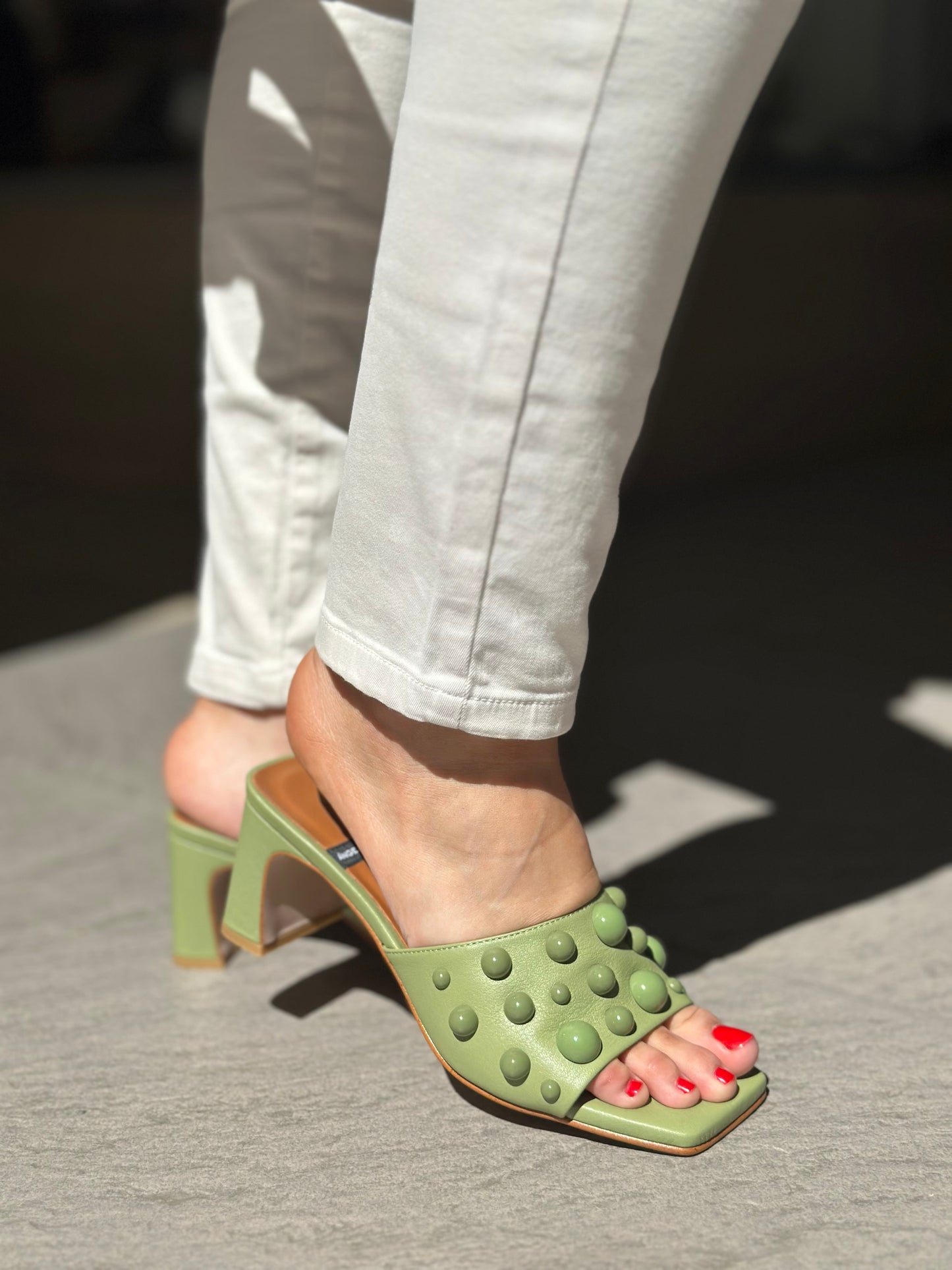 Mules à talons Angel Alarcon vert femme