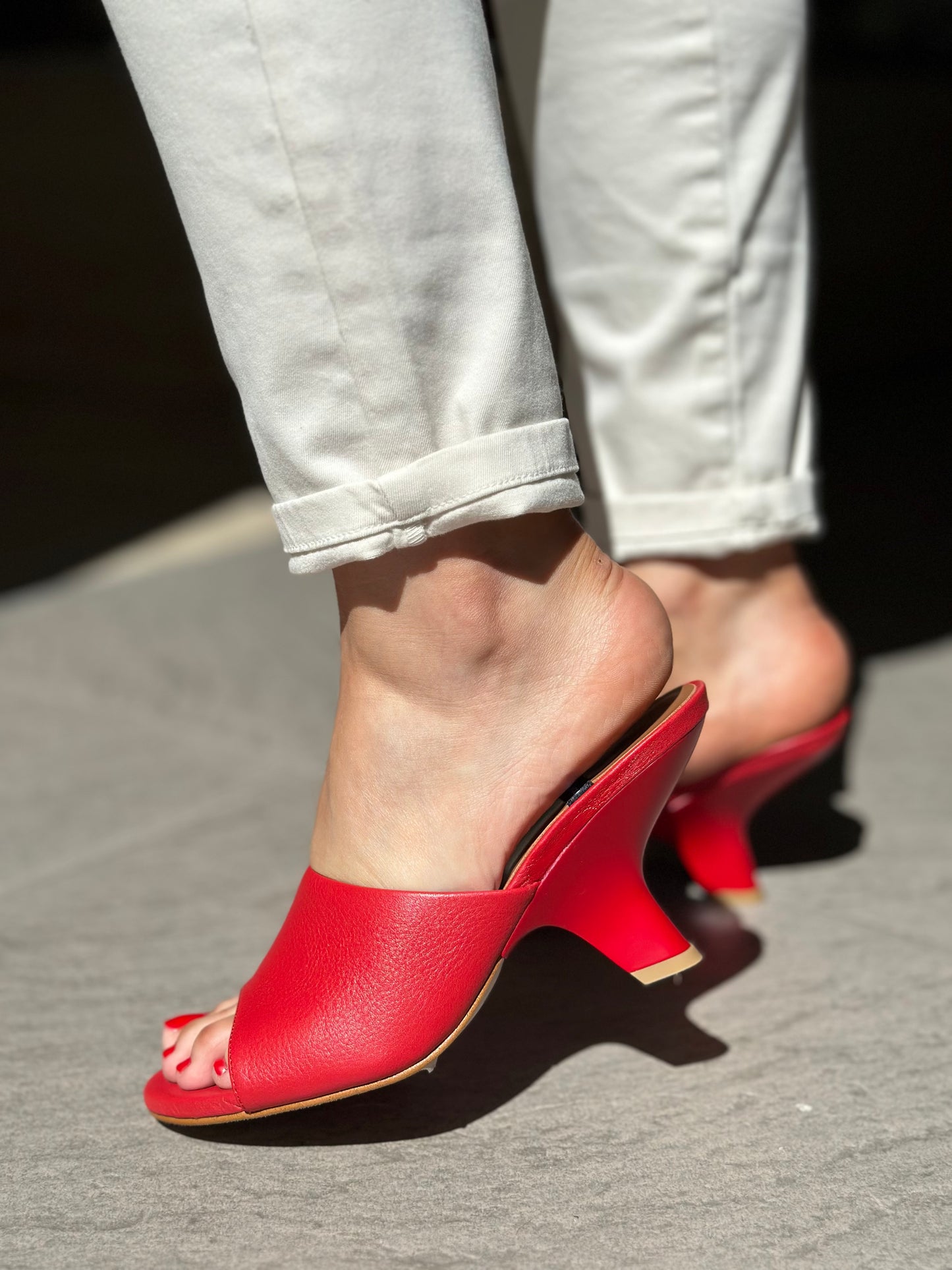 Mules à talons Angel Alarcon rouge femme