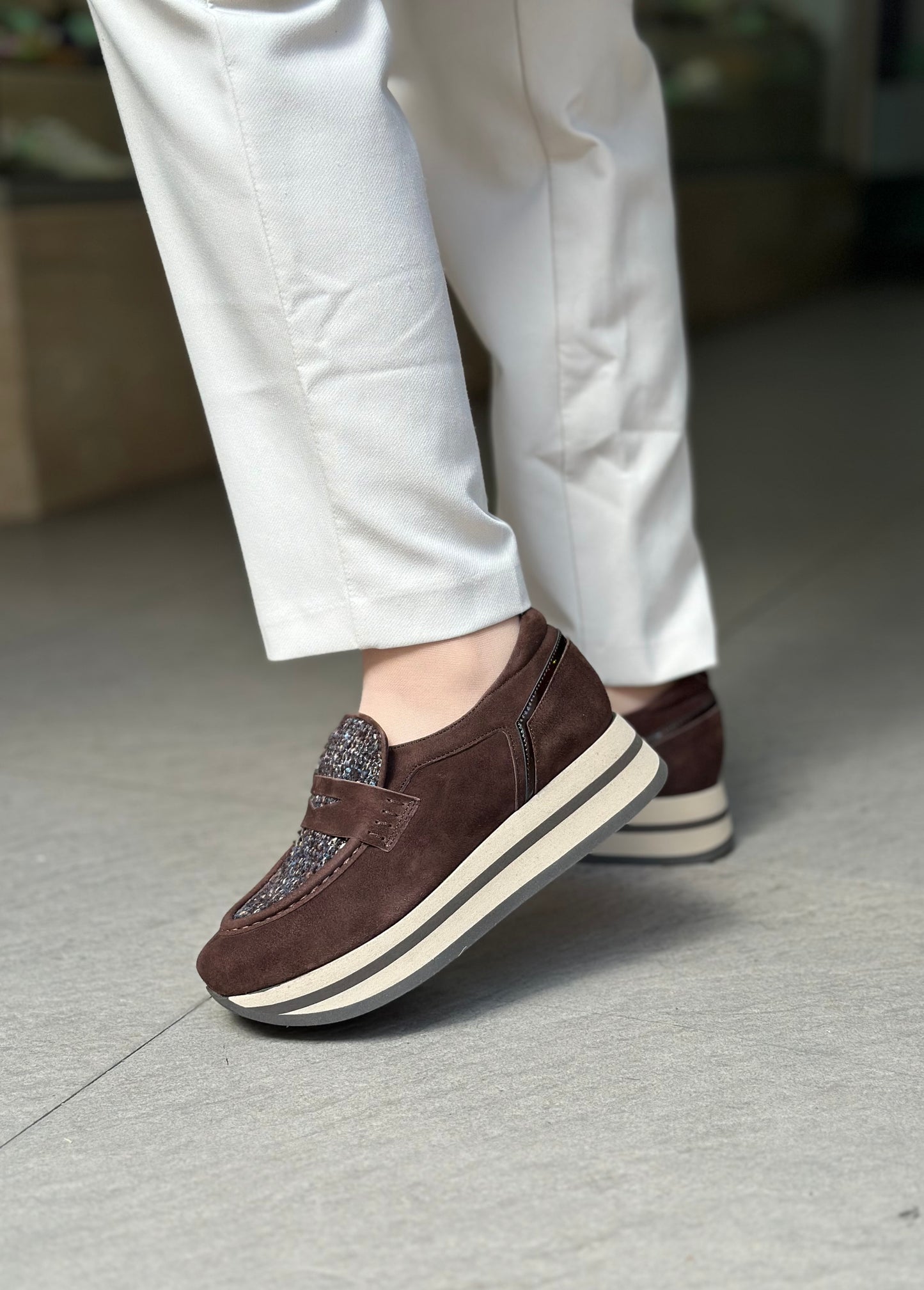 Mocassins à plateformes SOFTWAVES marron femme