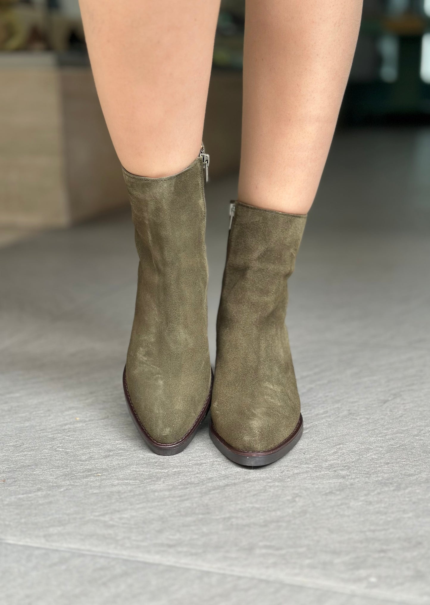 Bottines NGY MACHADO VELOUR VERT femme