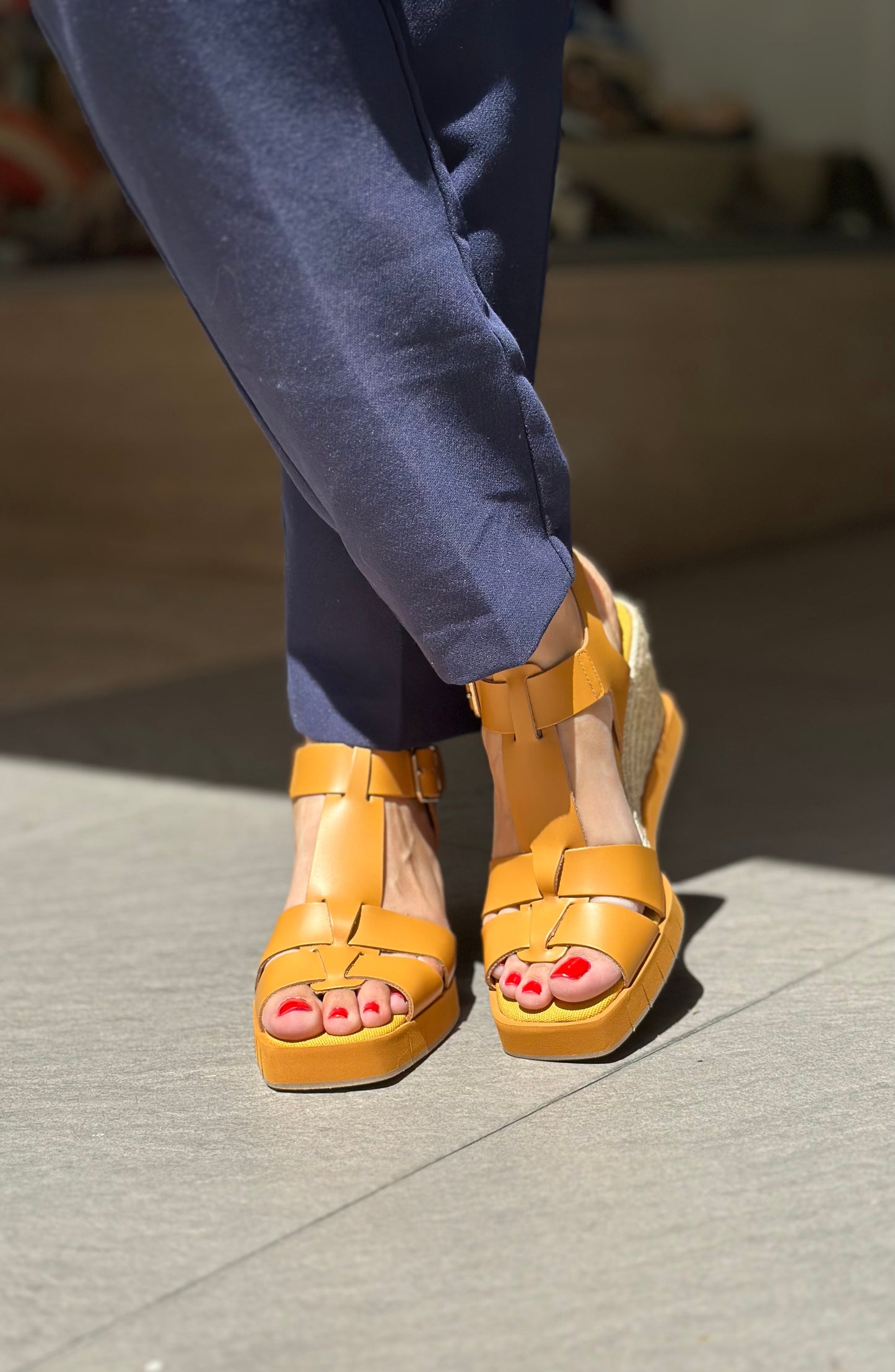 Nu-pieds compensés PALOMITAS by PALOMA BARCELO Ocre jaune femme