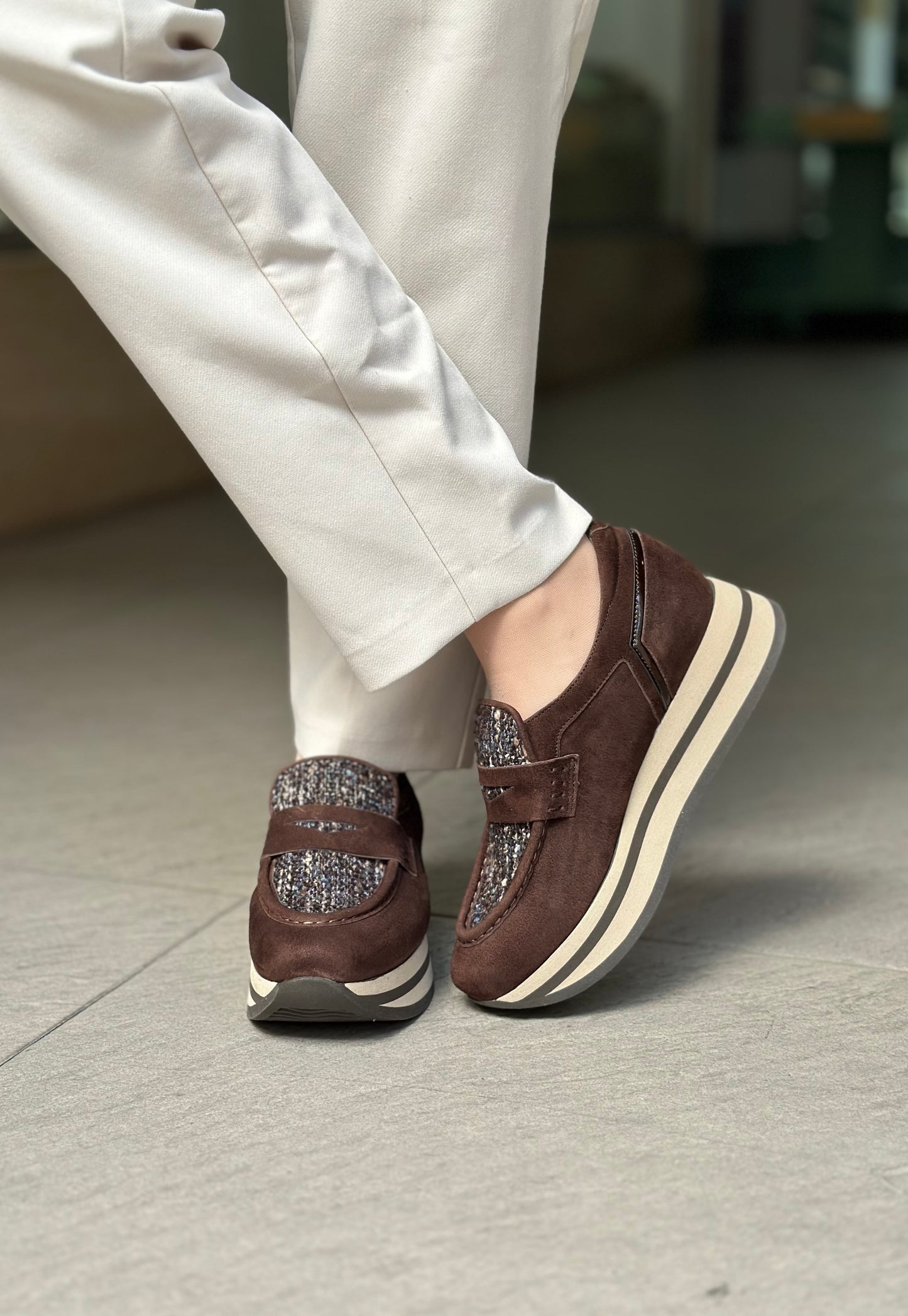 Mocassins à plateformes SOFTWAVES marron femme