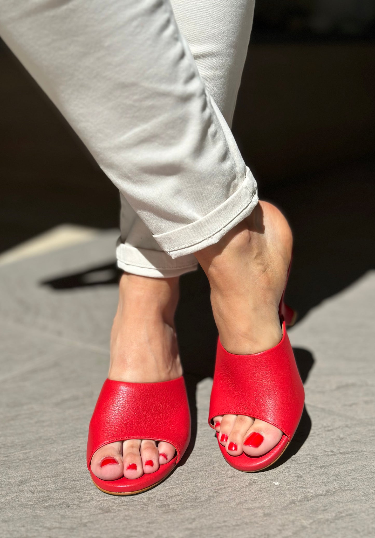Mules à talons Angel Alarcon rouge femme