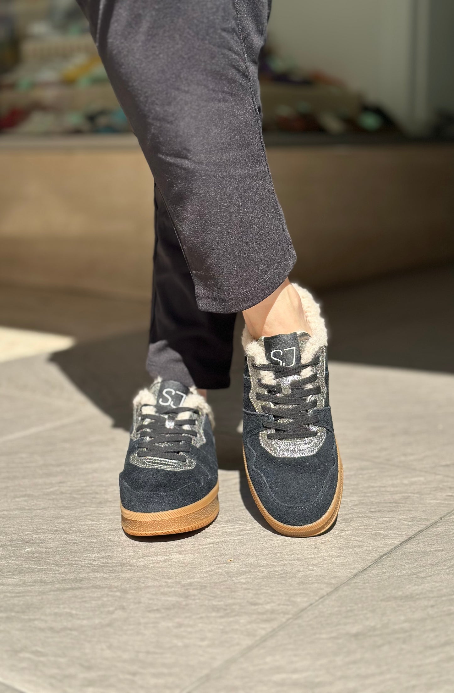 Baskets mules SJ FEMME Noir et doré