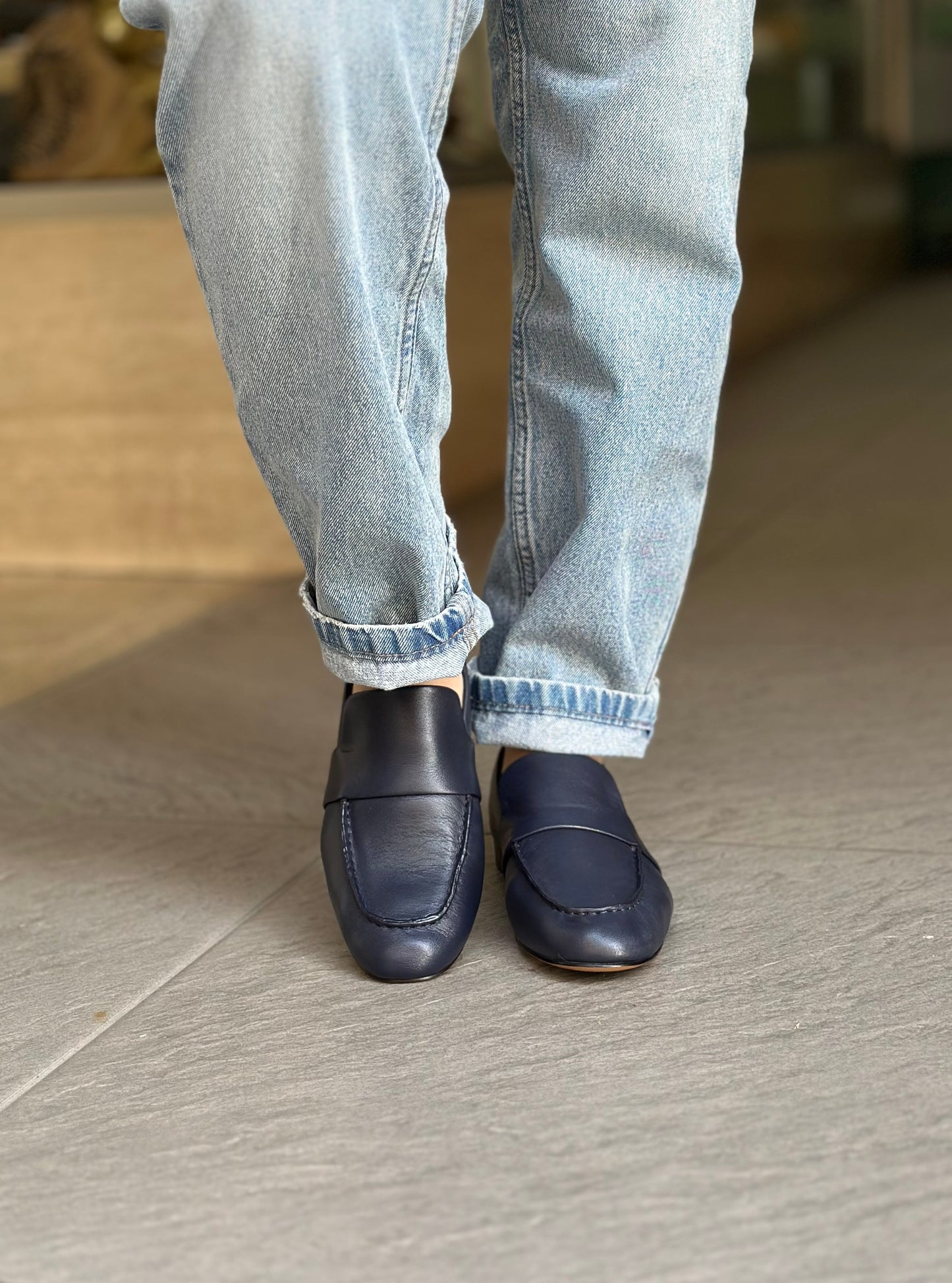 Mocassins JVAM 32011 PAT STAR BLEU femme