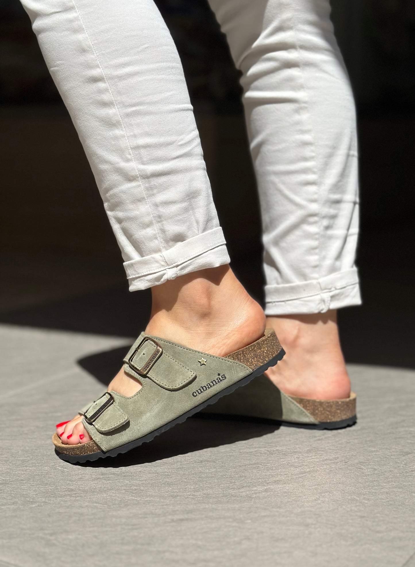 Nu-pieds CUBANAS Kaki femme