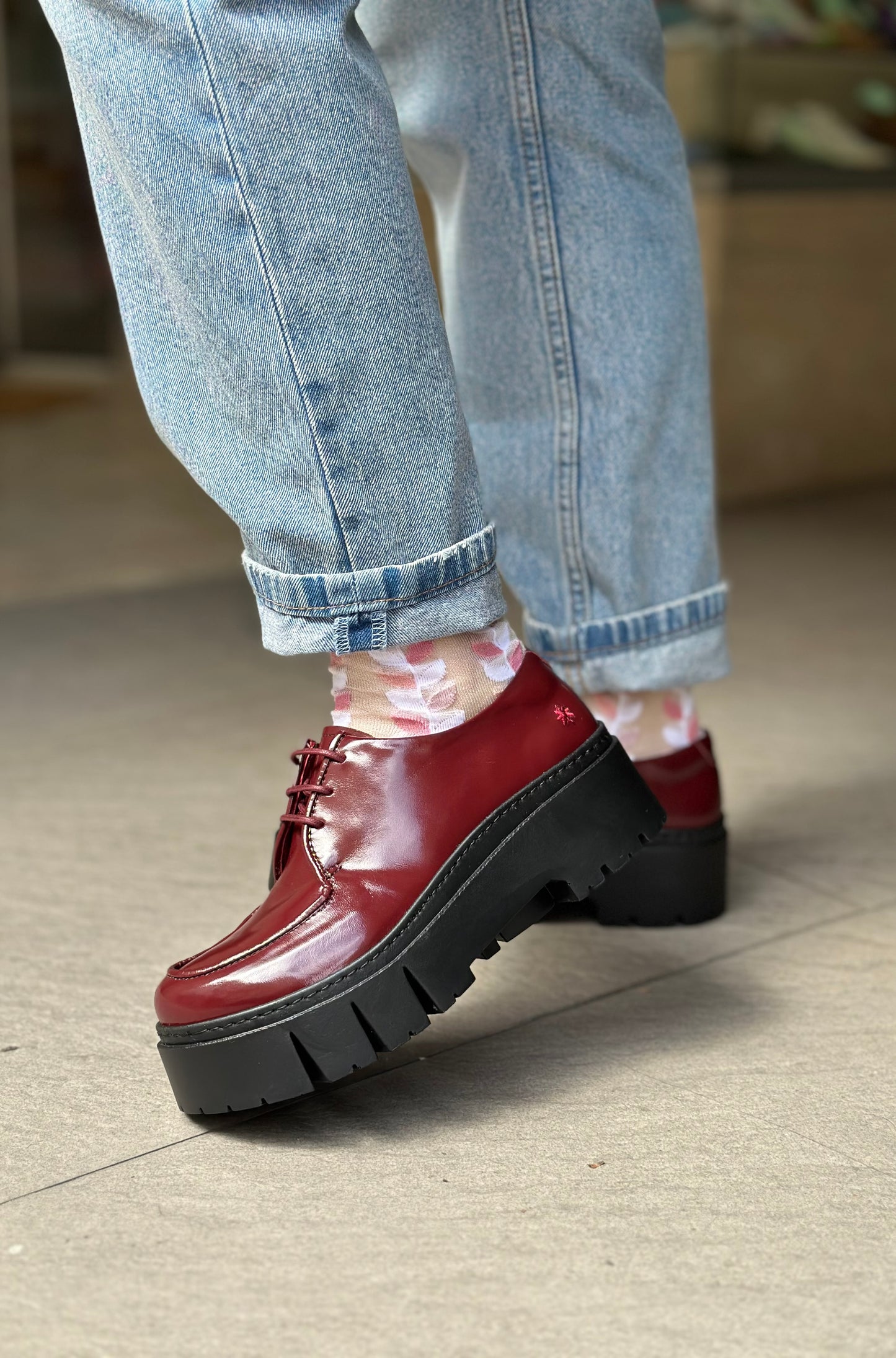 Mocassins THE ART COMPAGNY 1764 bordeaux femme