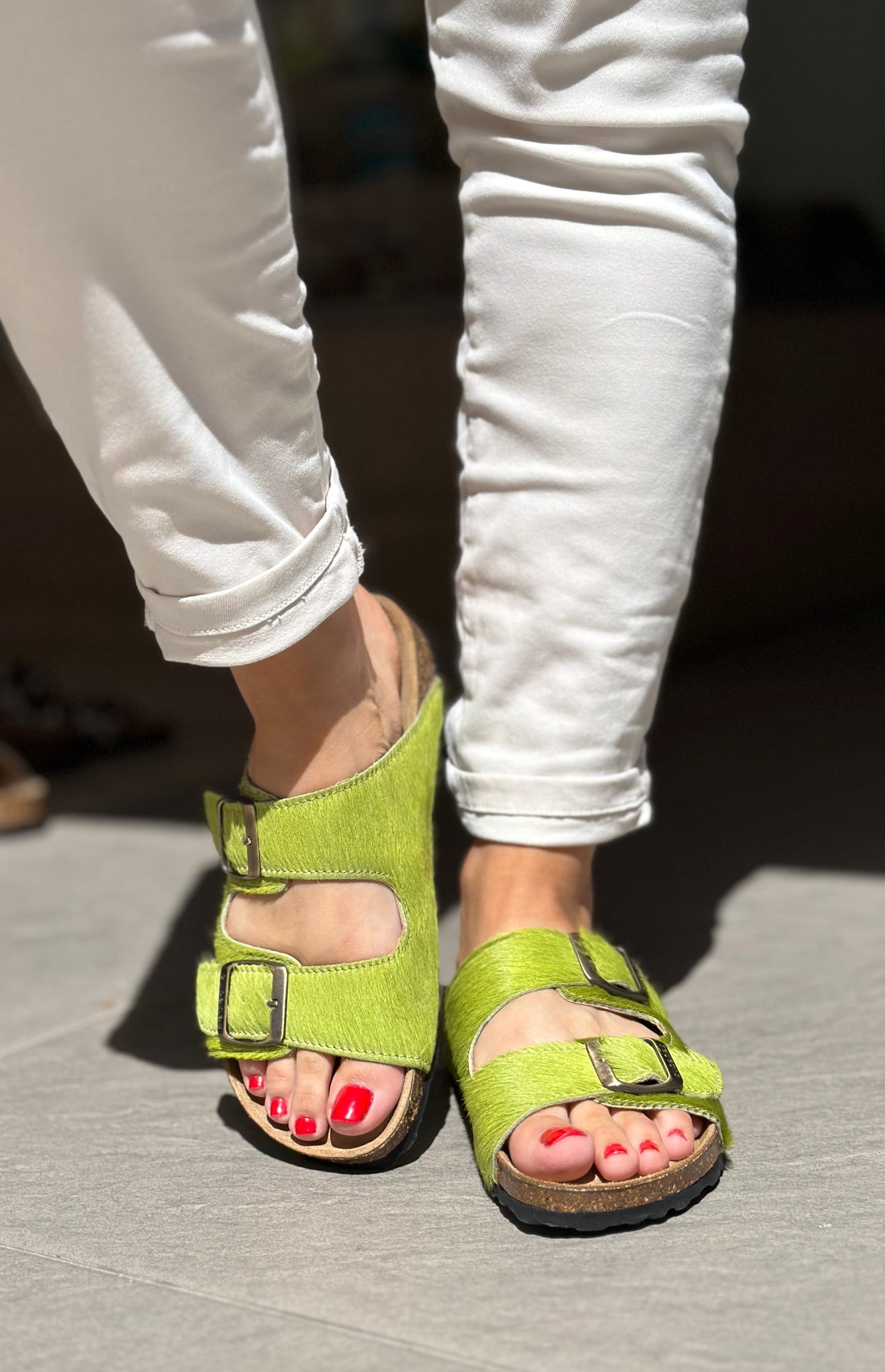 Nu-pieds CUBANAS Poilus vert femme