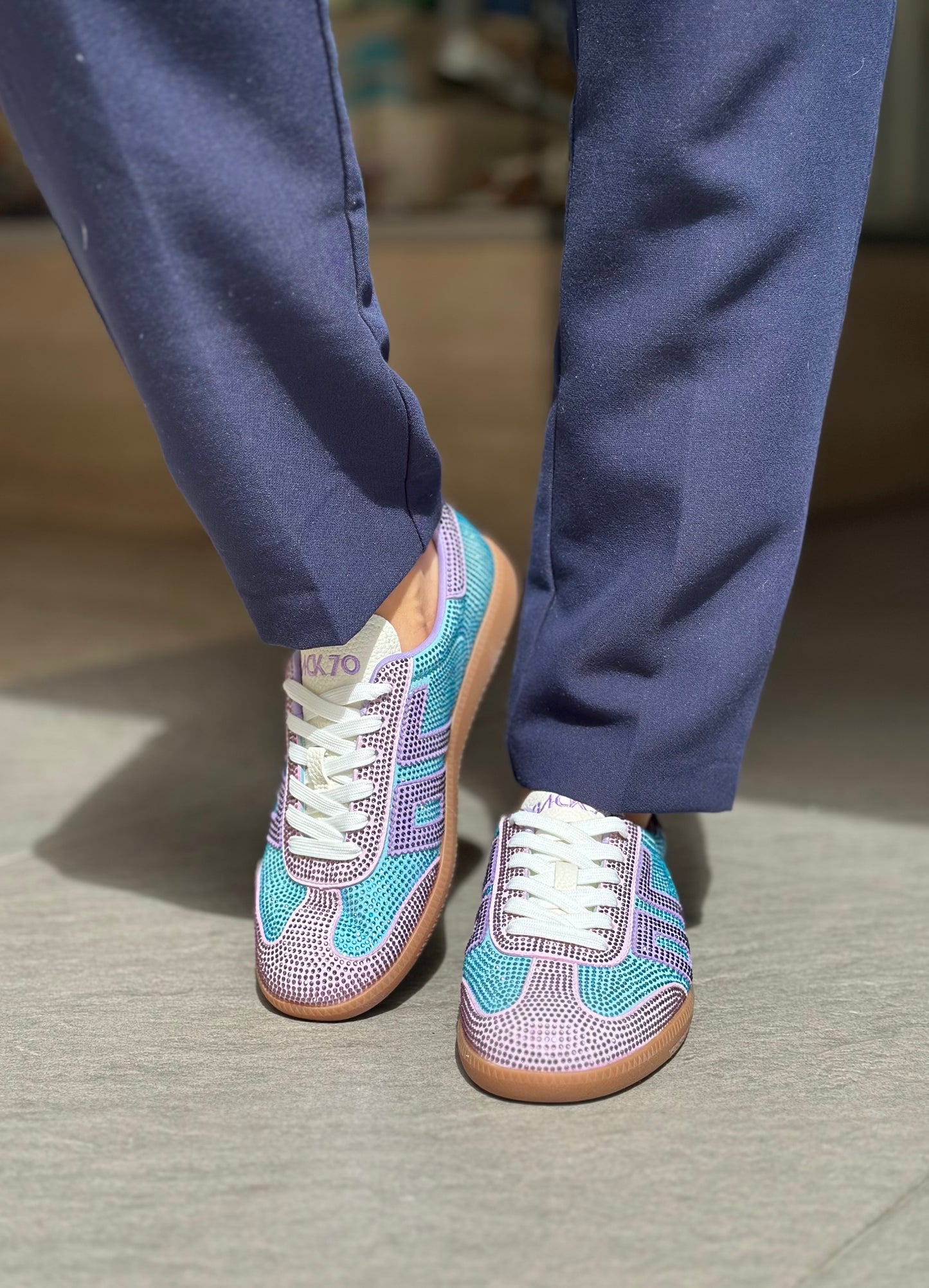 Basket BACK 70 STRASS CLOUD bleu/violet Femme