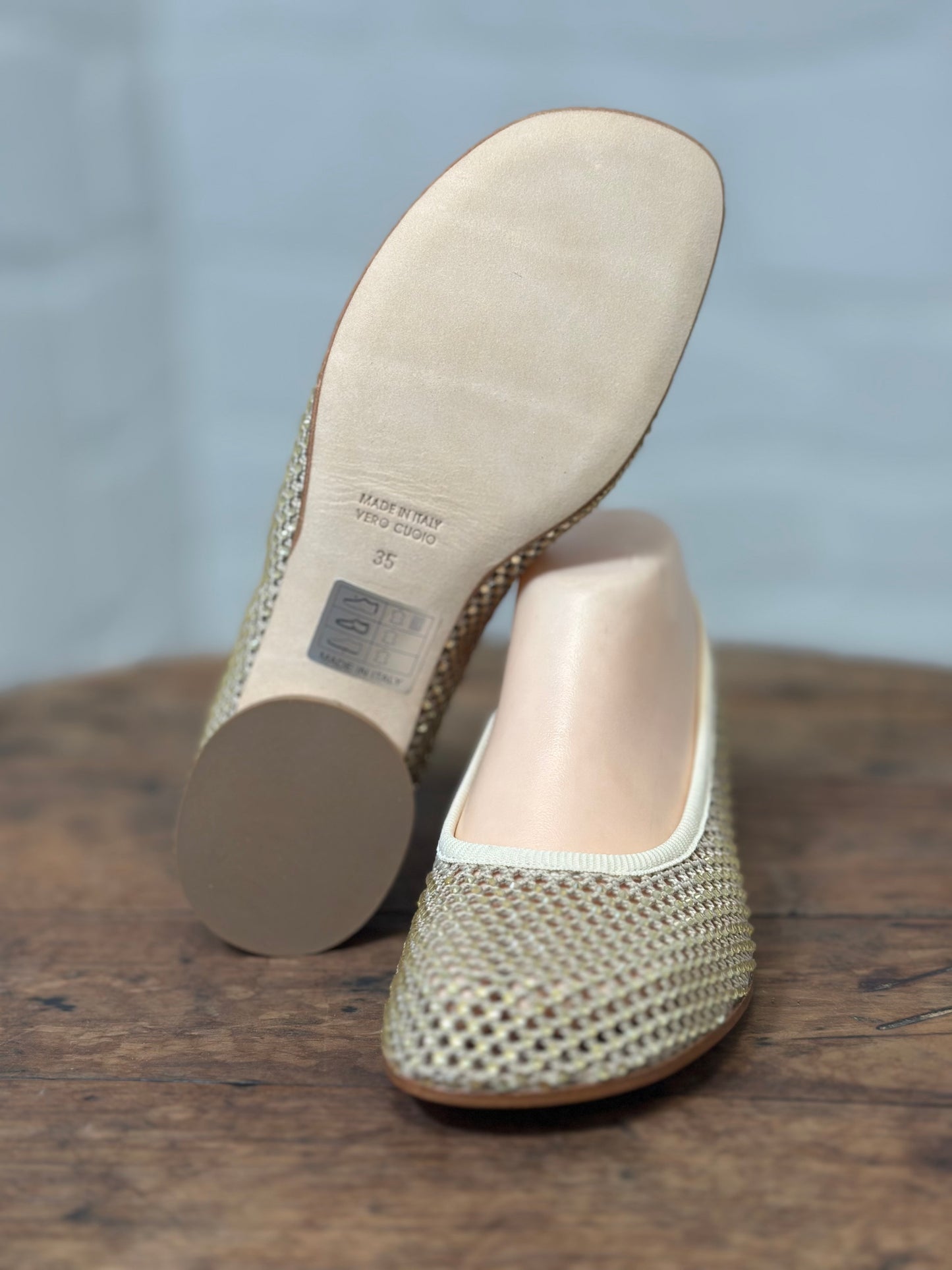 Ballerines FRU.IT beige cristaux femme