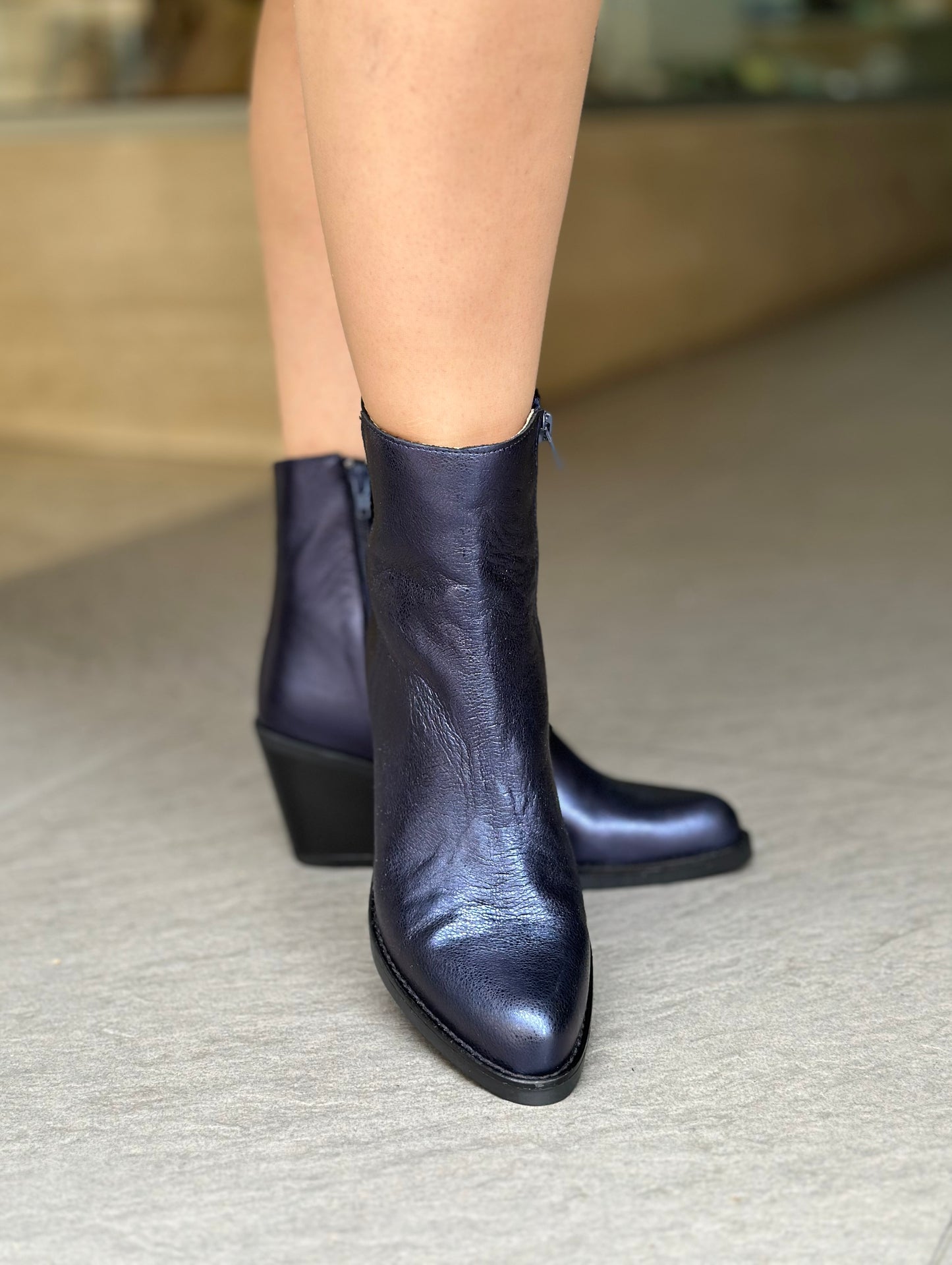 Bottines NGY LAMINADO BLEU femme