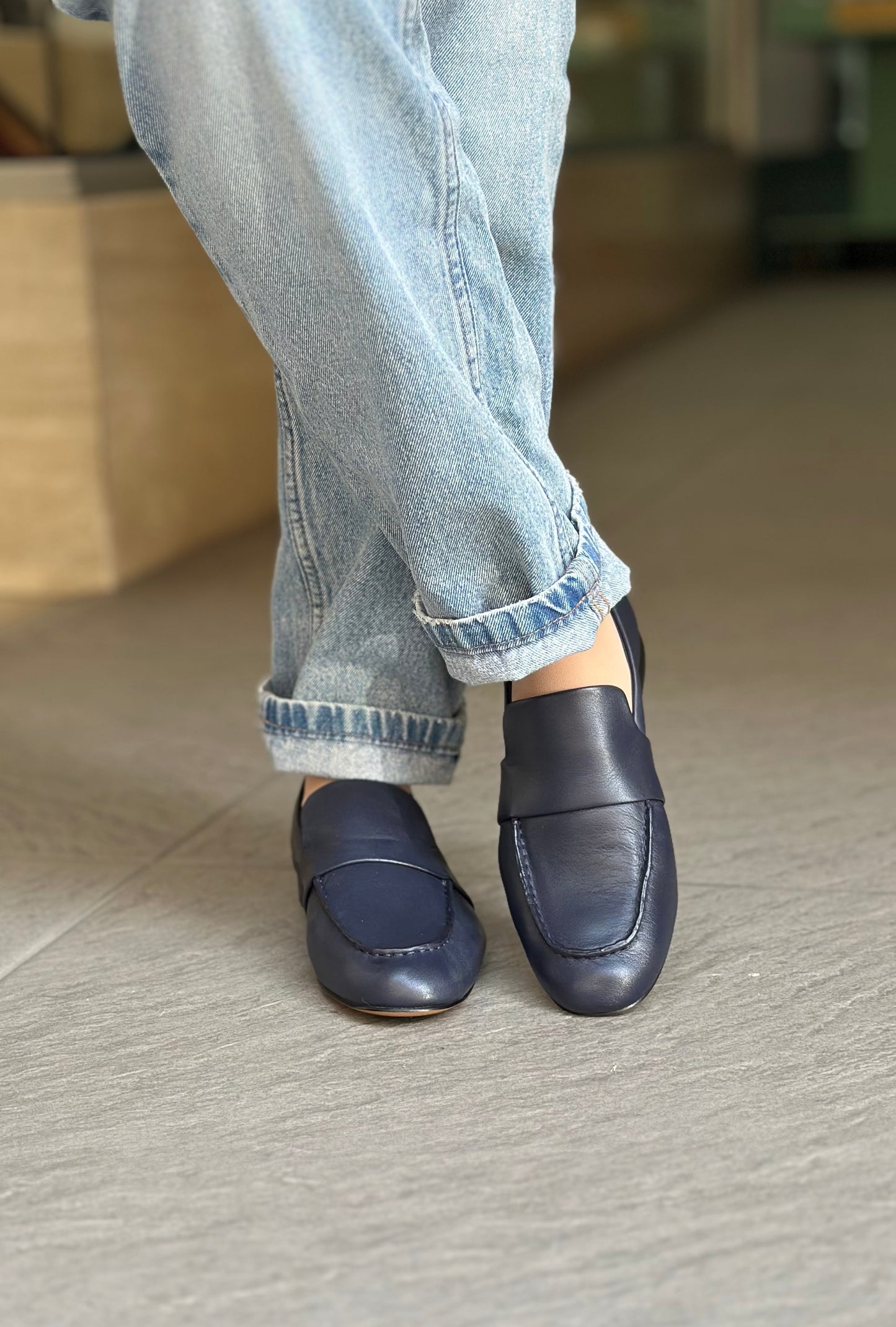 Mocassins JVAM 32011 PAT STAR BLEU femme