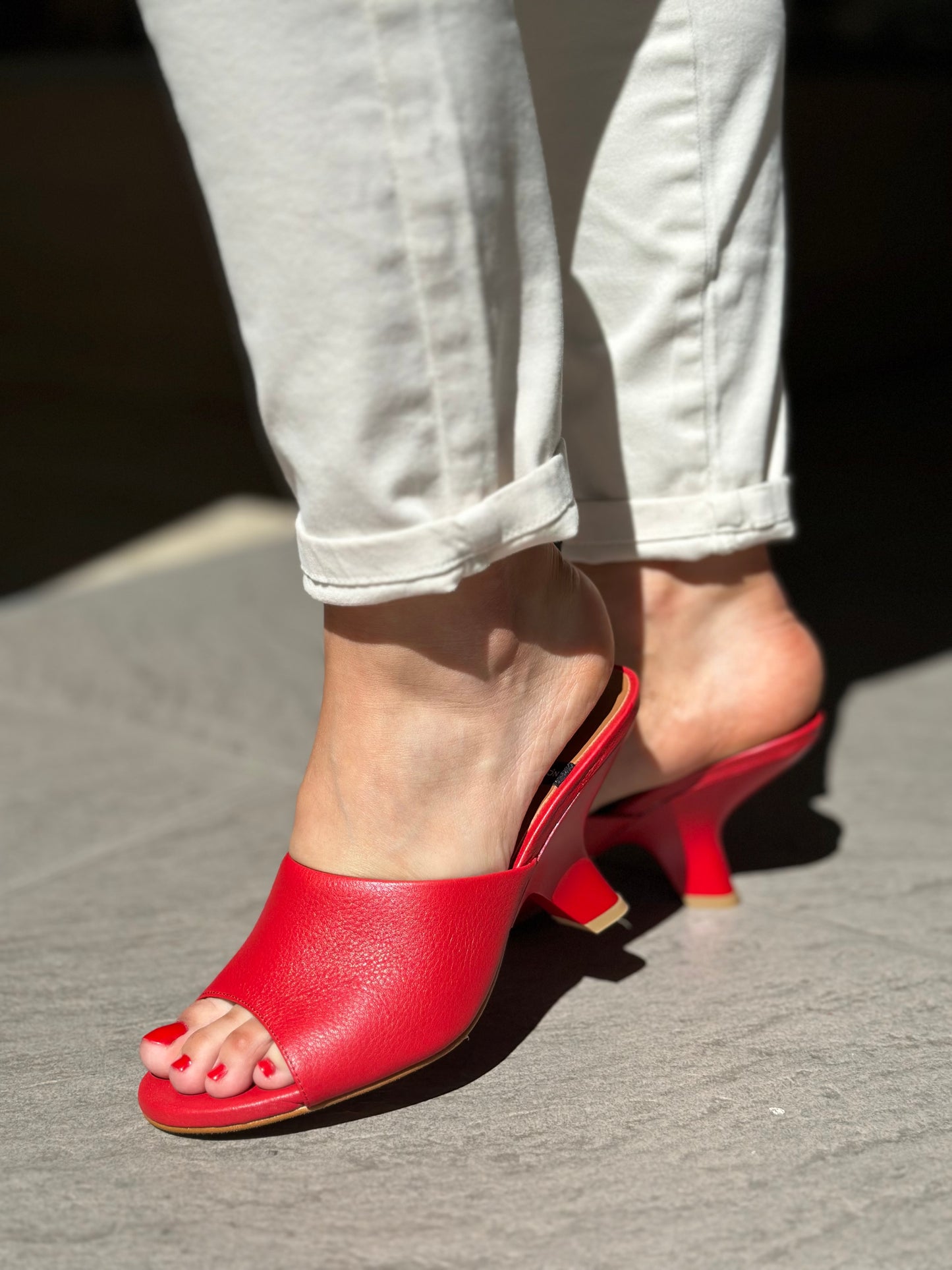 Mules à talons Angel Alarcon rouge femme