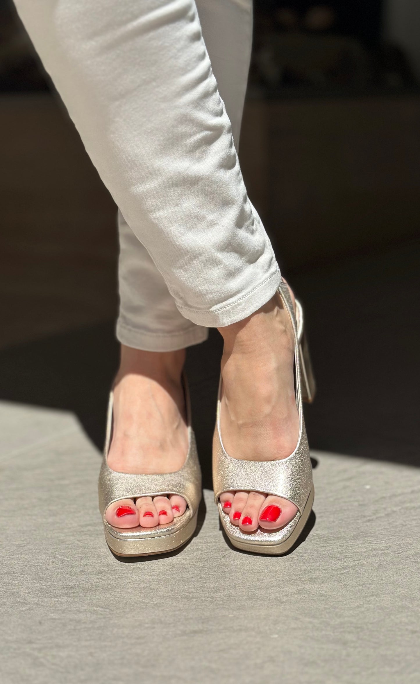 Nu-pieds à talons MARIAN doré femme