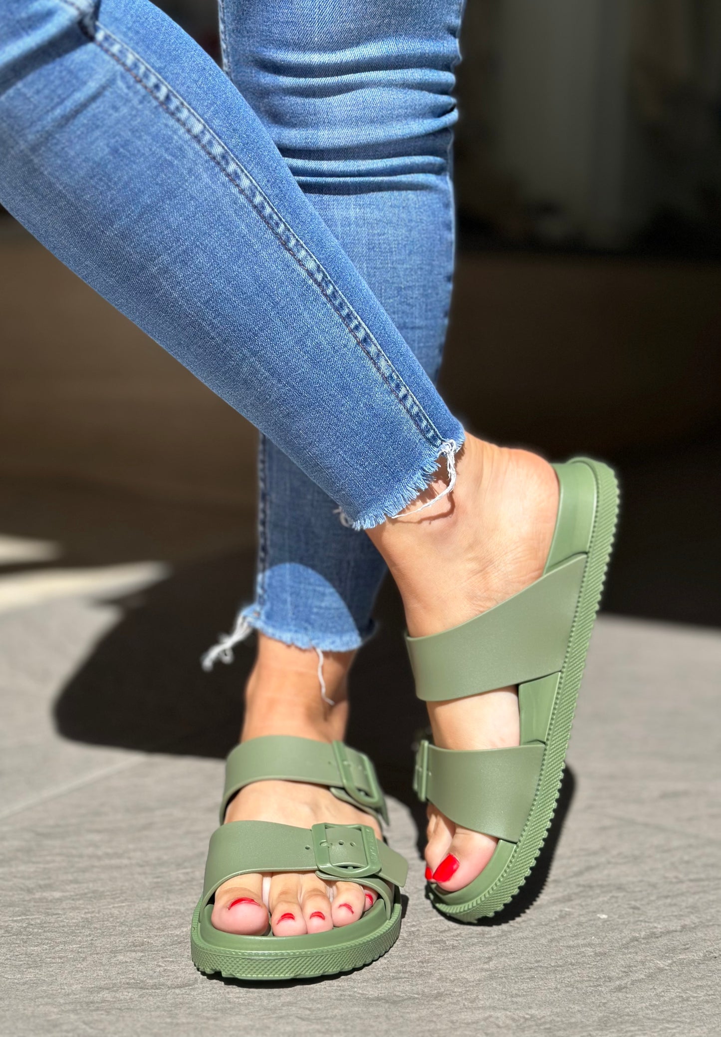 Nu-pieds LEMON JELLY kaki femme