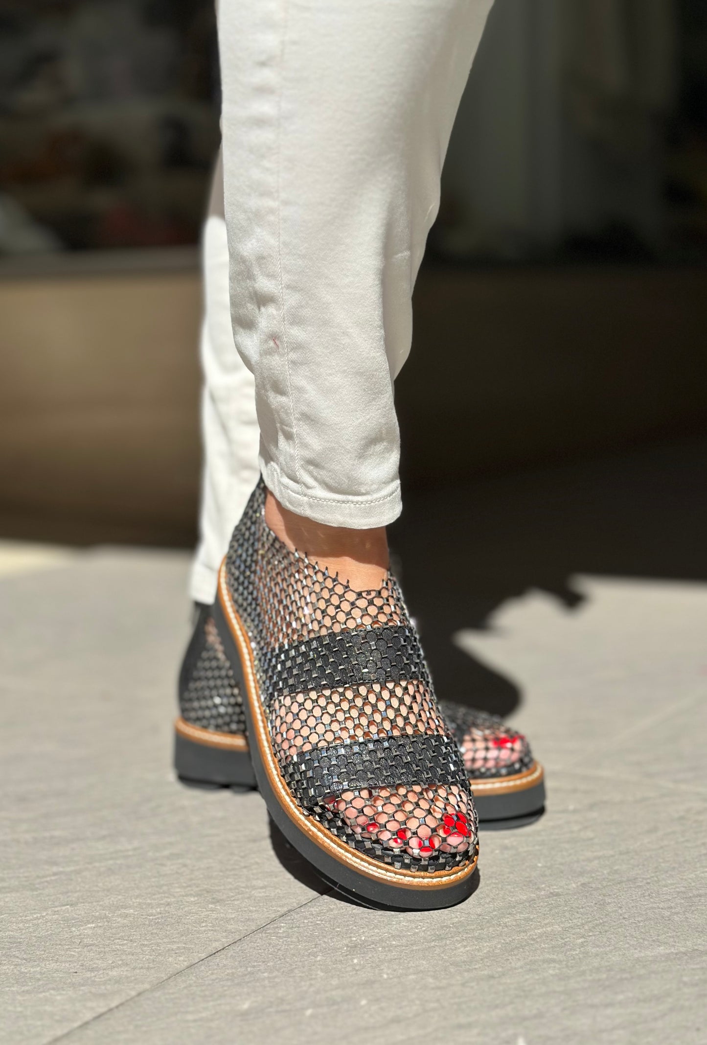 Nu-pieds FRU.IT noir cristaux femme