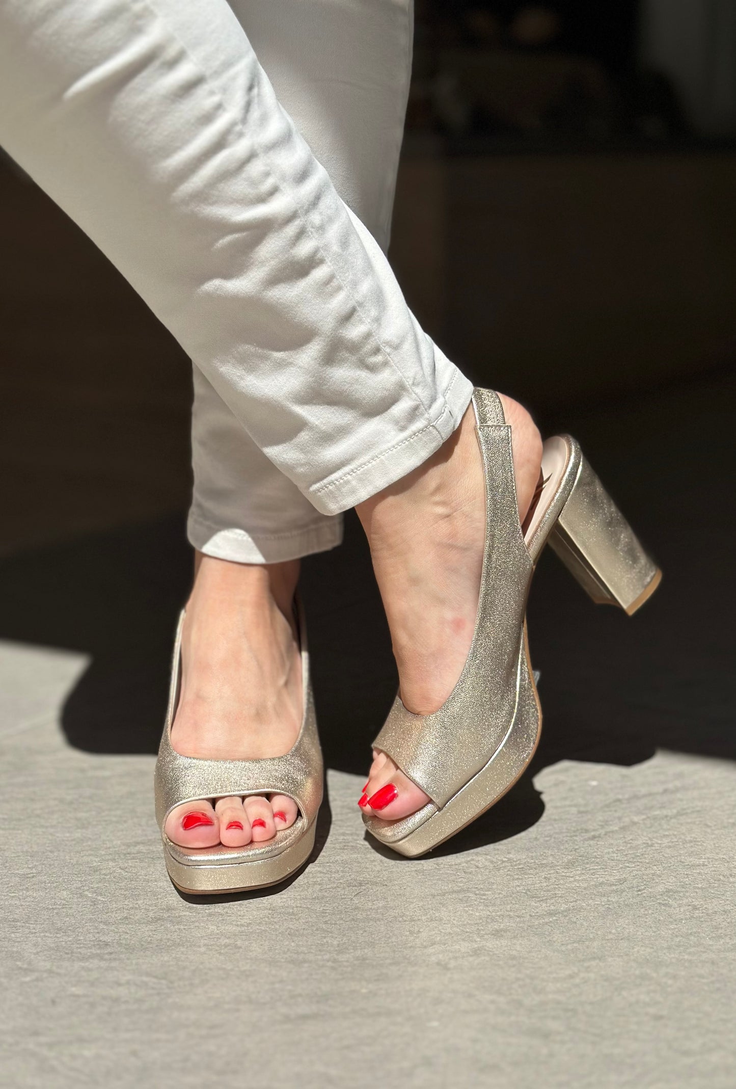 Nu-pieds à talons MARIAN doré femme