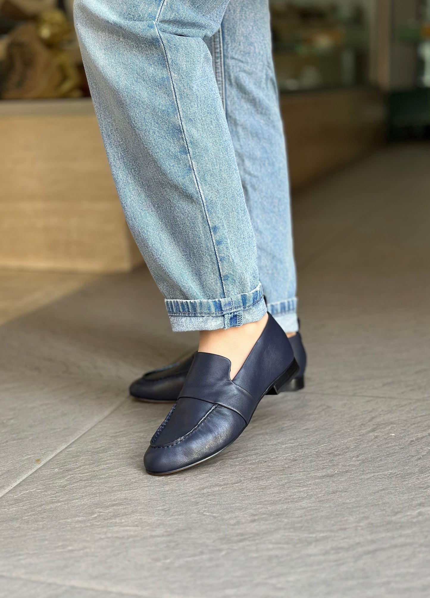 Mocassins JVAM 32011 PAT STAR BLEU femme