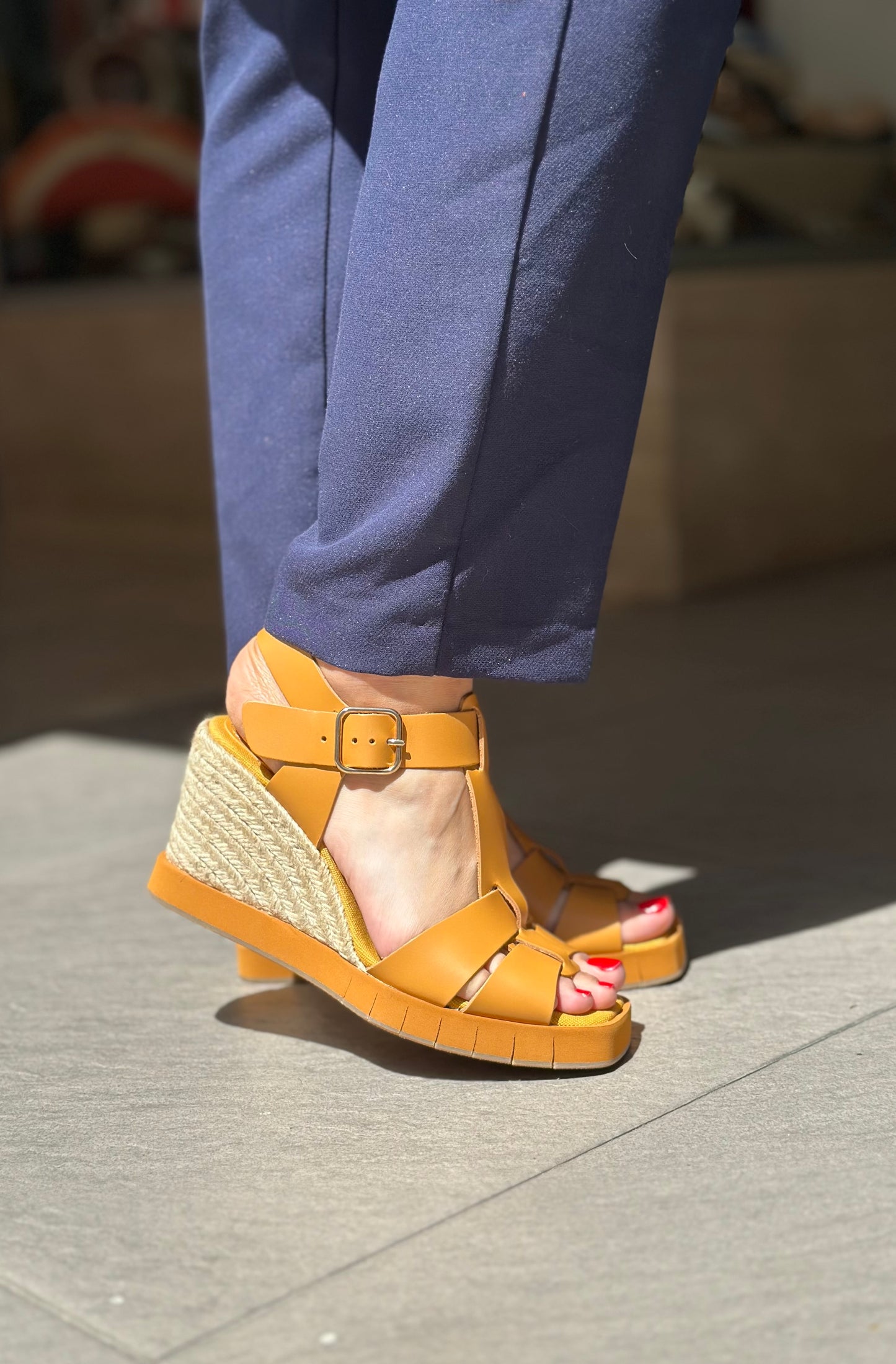Nu-pieds compensés PALOMITAS by PALOMA BARCELO Ocre jaune femme