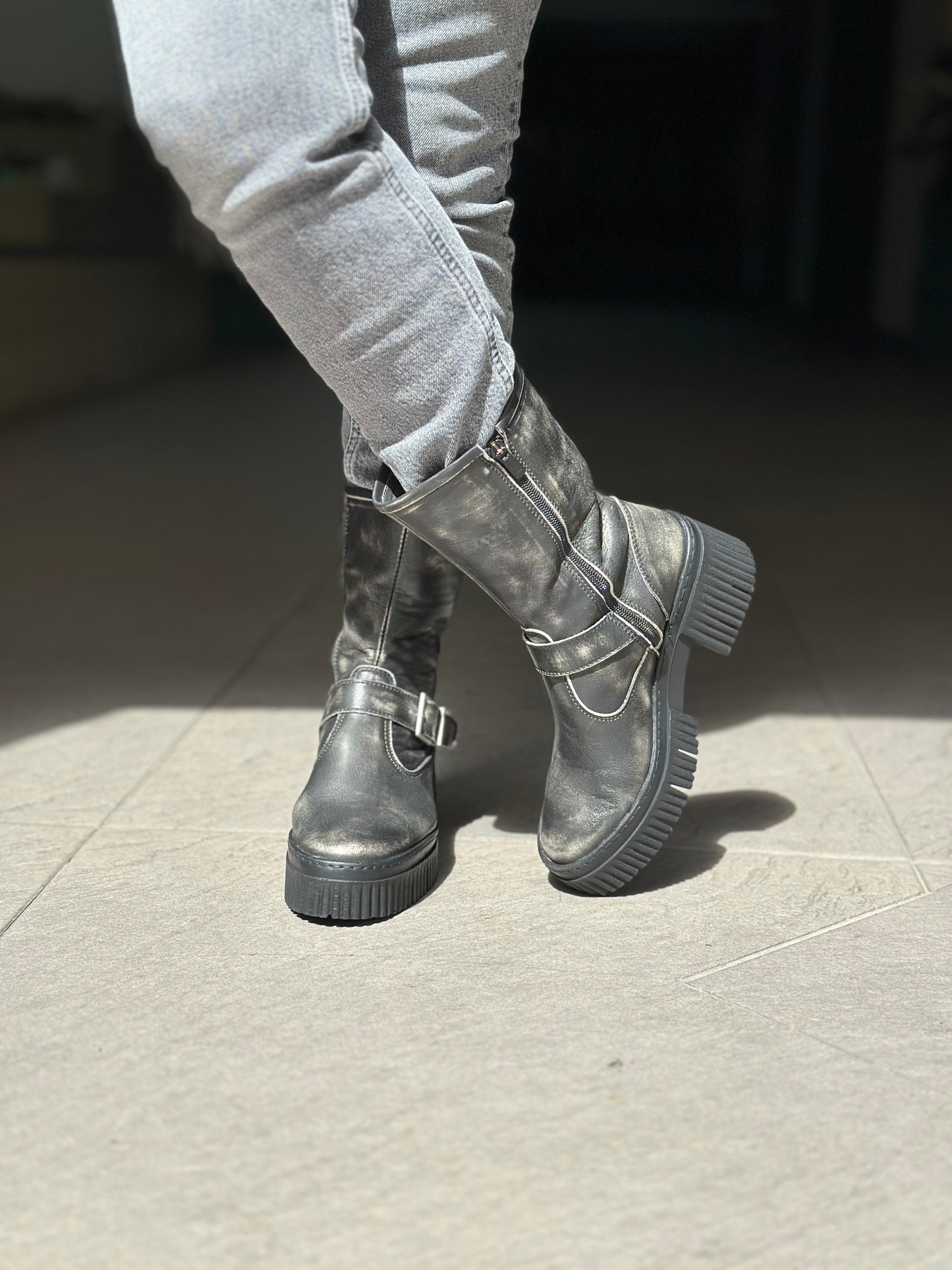 Bottines THE ART COMPAGNY 1397 Noir/gris femme