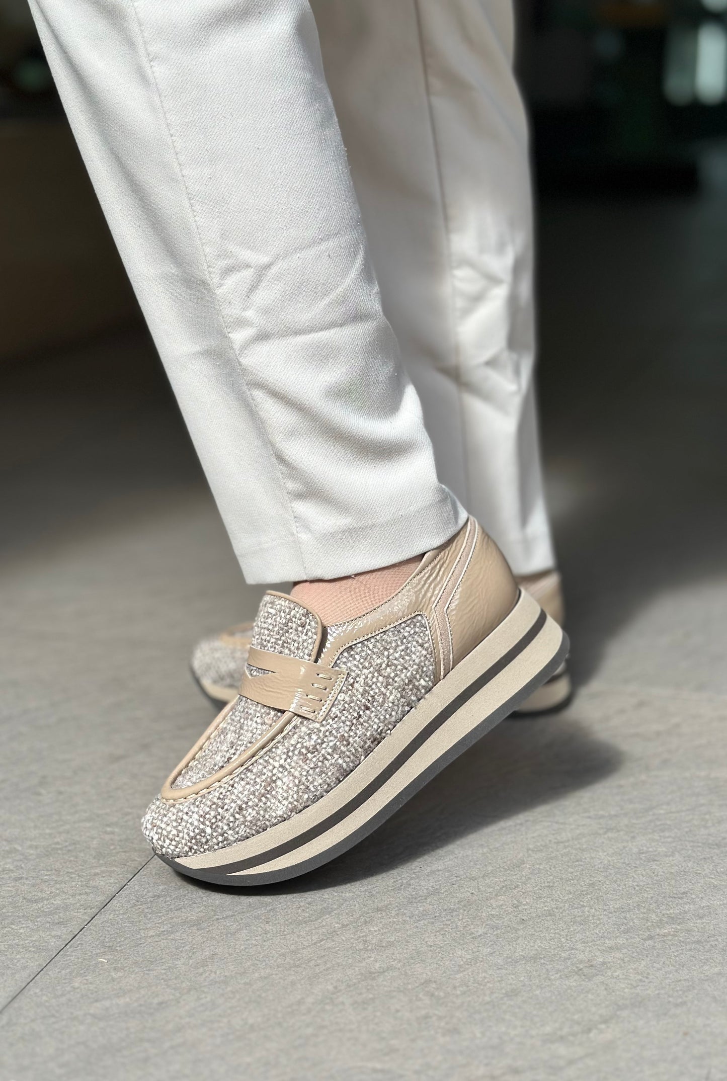 Mocassins à plateformes SOFTWAVES beige femme