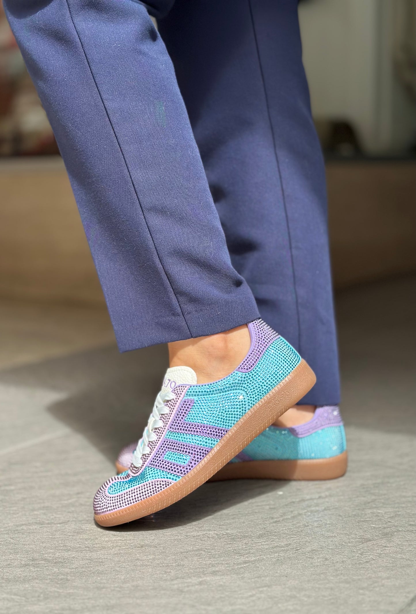 Basket BACK 70 STRASS CLOUD bleu/violet Femme