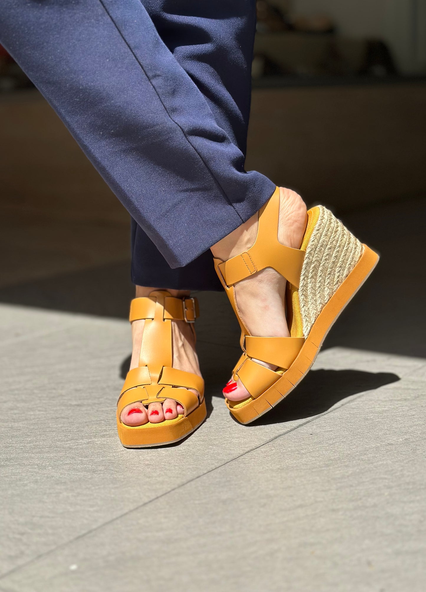 Nu-pieds compensés PALOMITAS by PALOMA BARCELO Ocre jaune femme