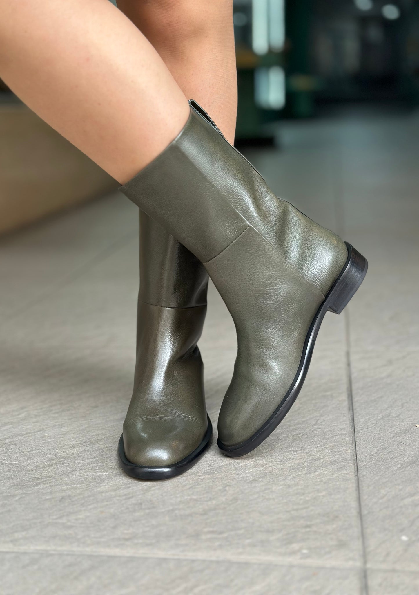 Bottines cavalière JVAM 37437 WINTER FOREST KAKI femme