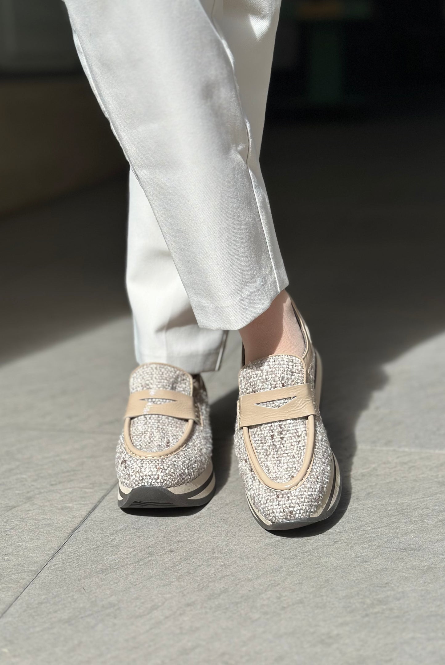 Mocassins à plateformes SOFTWAVES beige femme