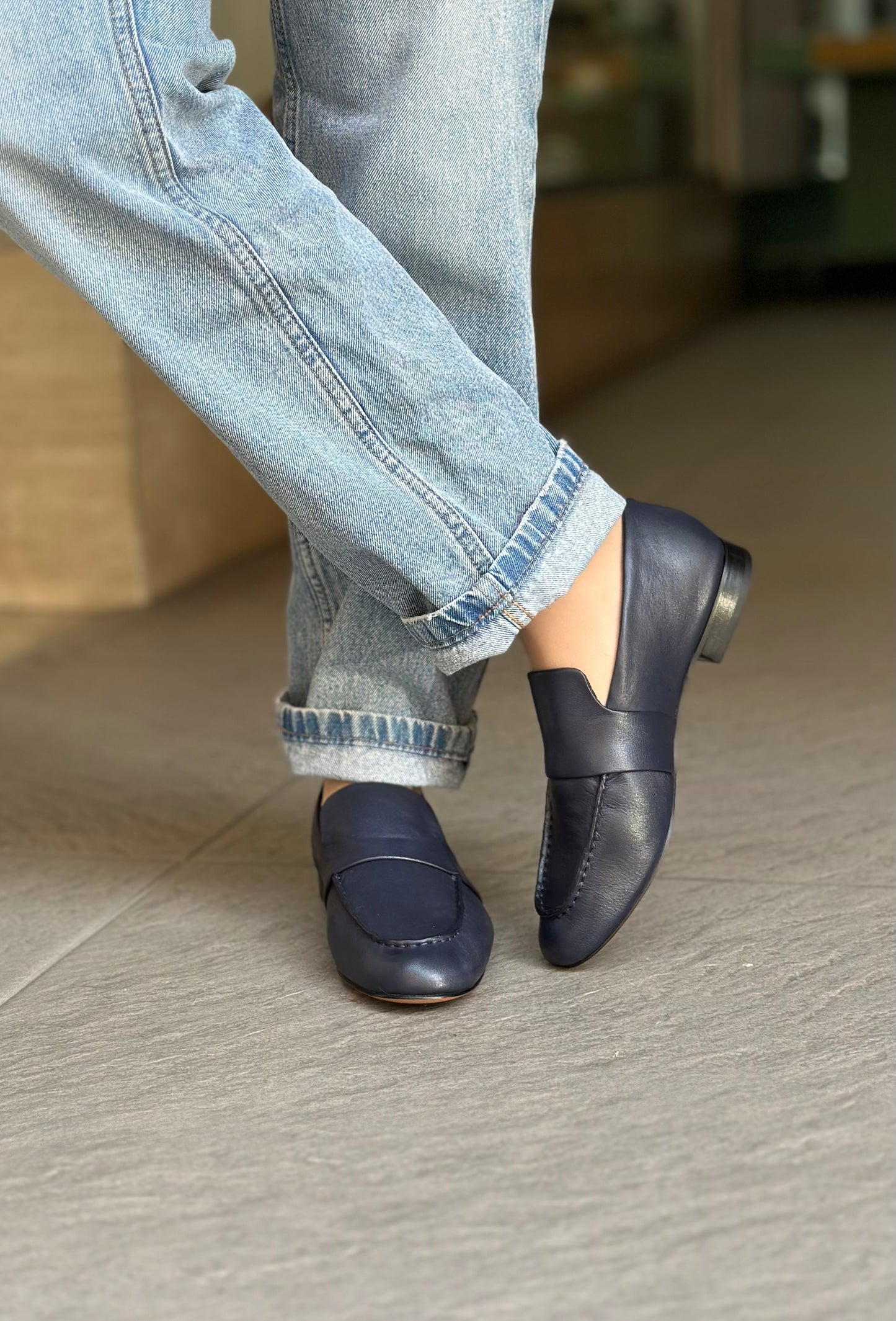 Mocassins JVAM 32011 PAT STAR BLEU femme