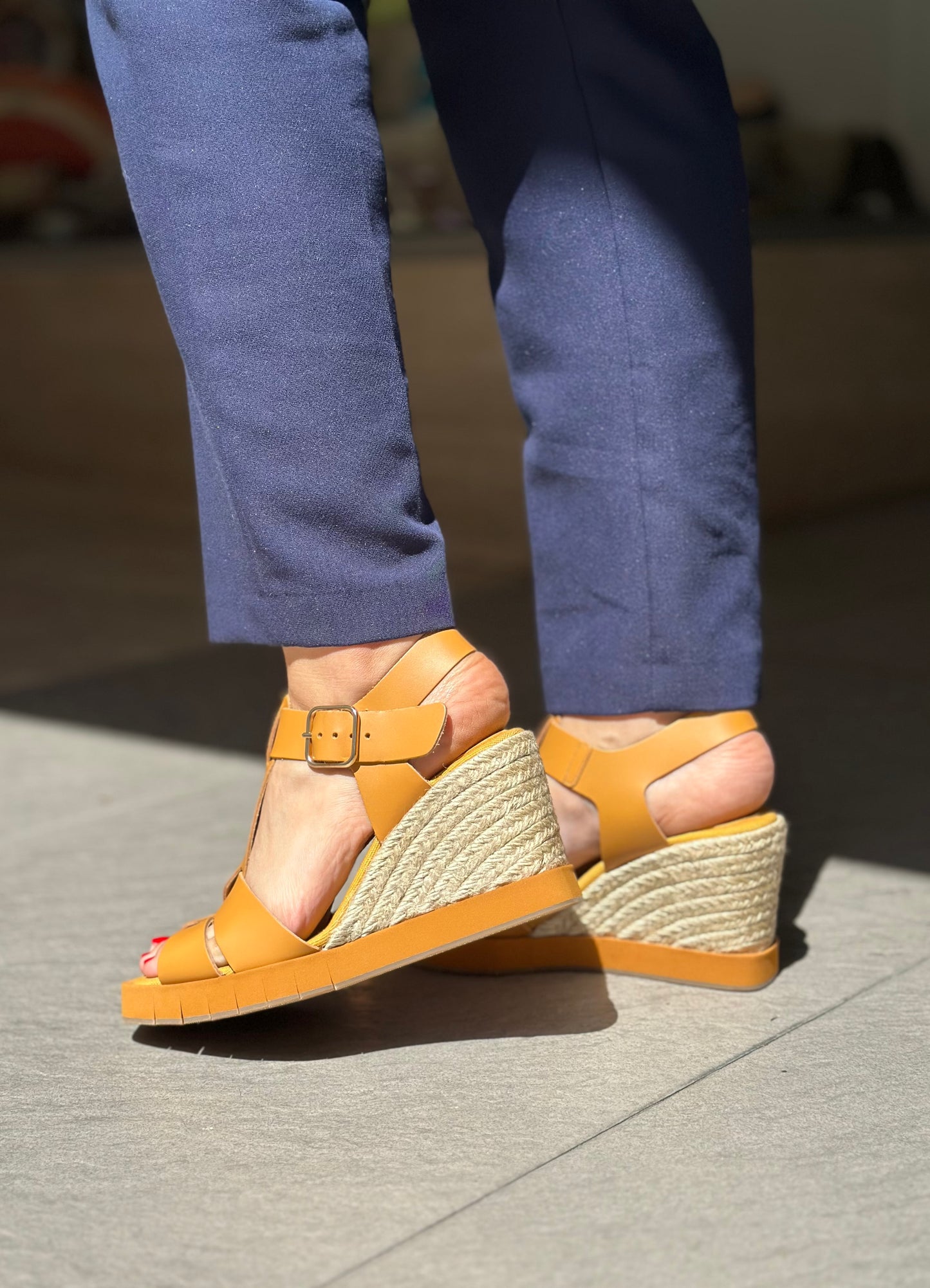 Nu-pieds compensés PALOMITAS by PALOMA BARCELO Ocre jaune femme