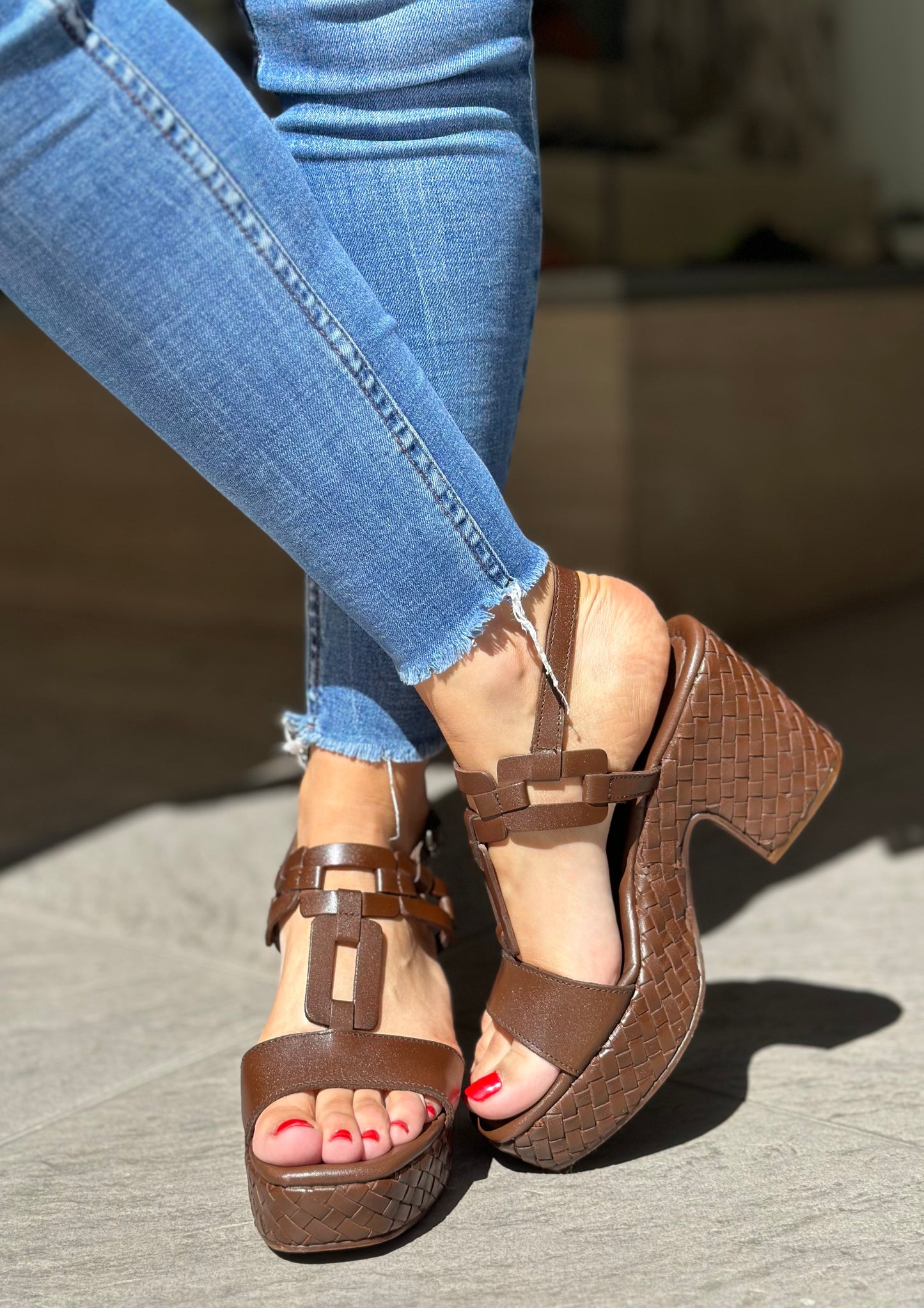 Nu-pieds à talons CAFE NOIR Marron femme