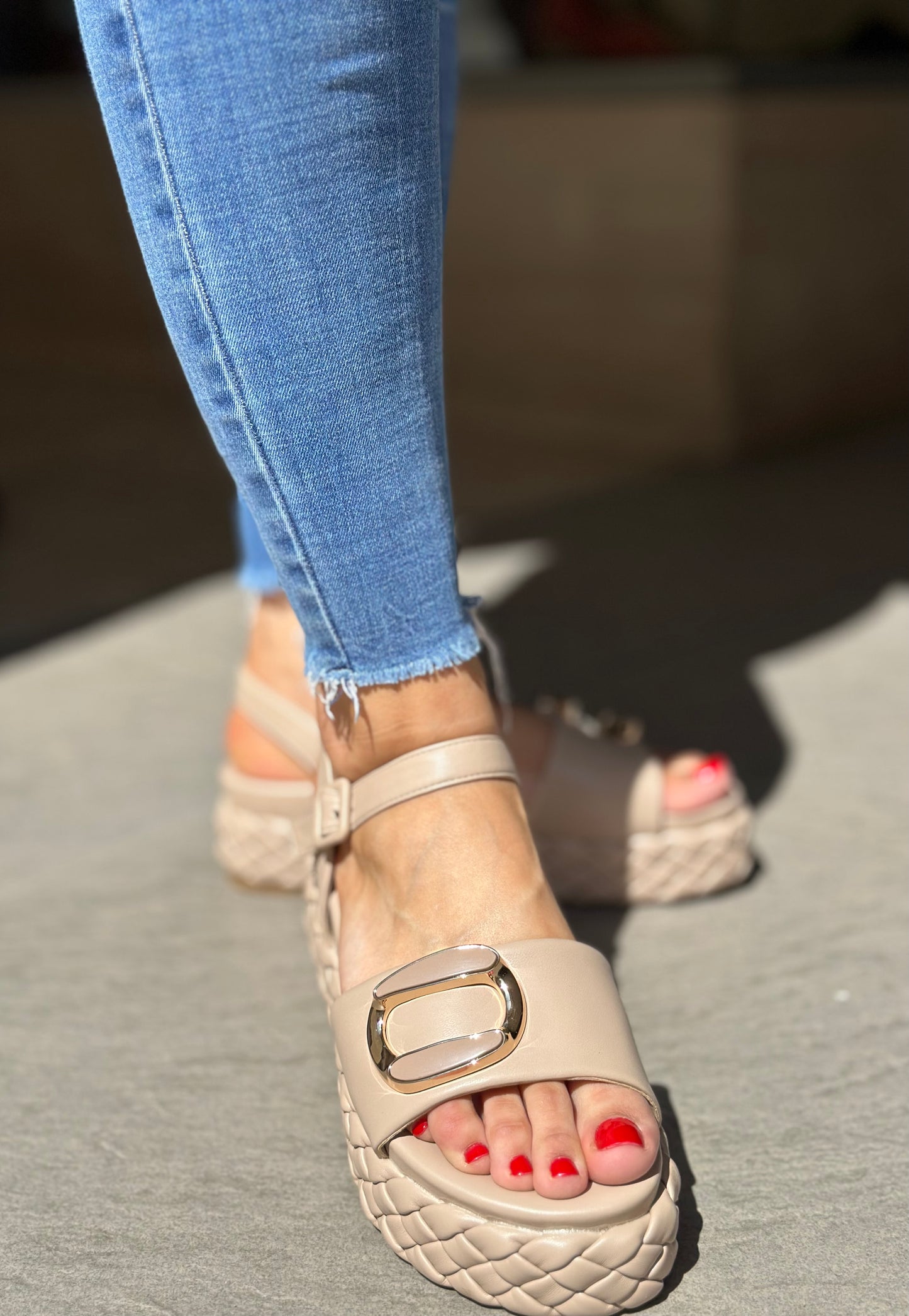 Nu-pieds CAFE NOIR latté femme