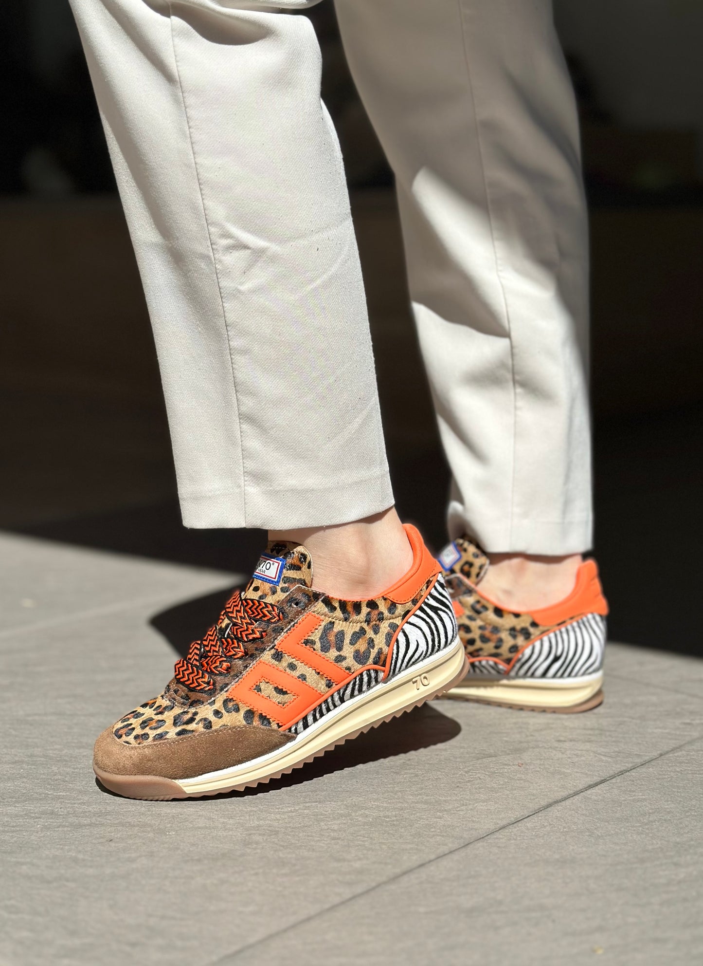 Baskets BACK70 JOGGER Zèbre et léopard Femme