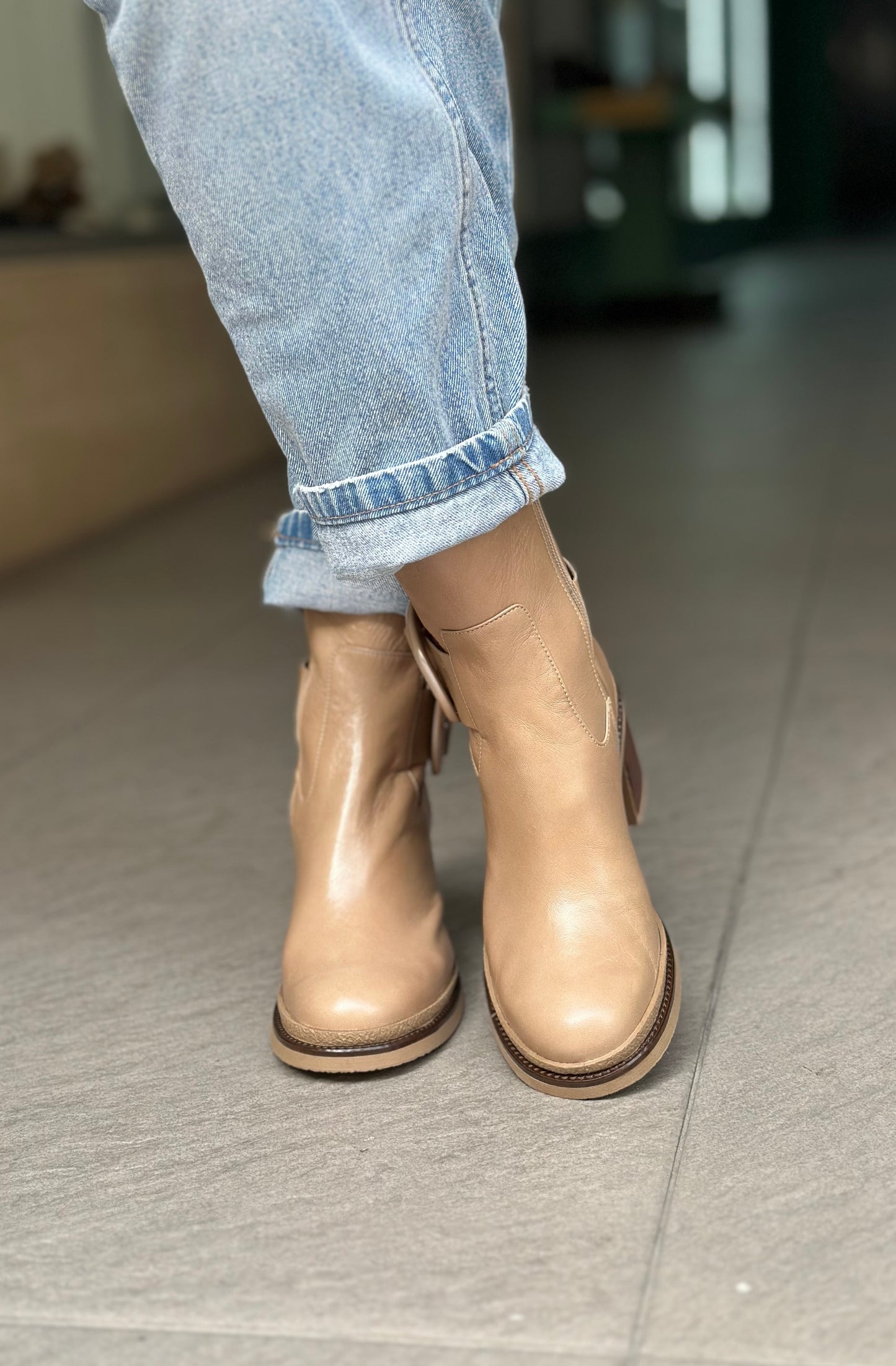 Bottines SOFTWAVES beiges femme