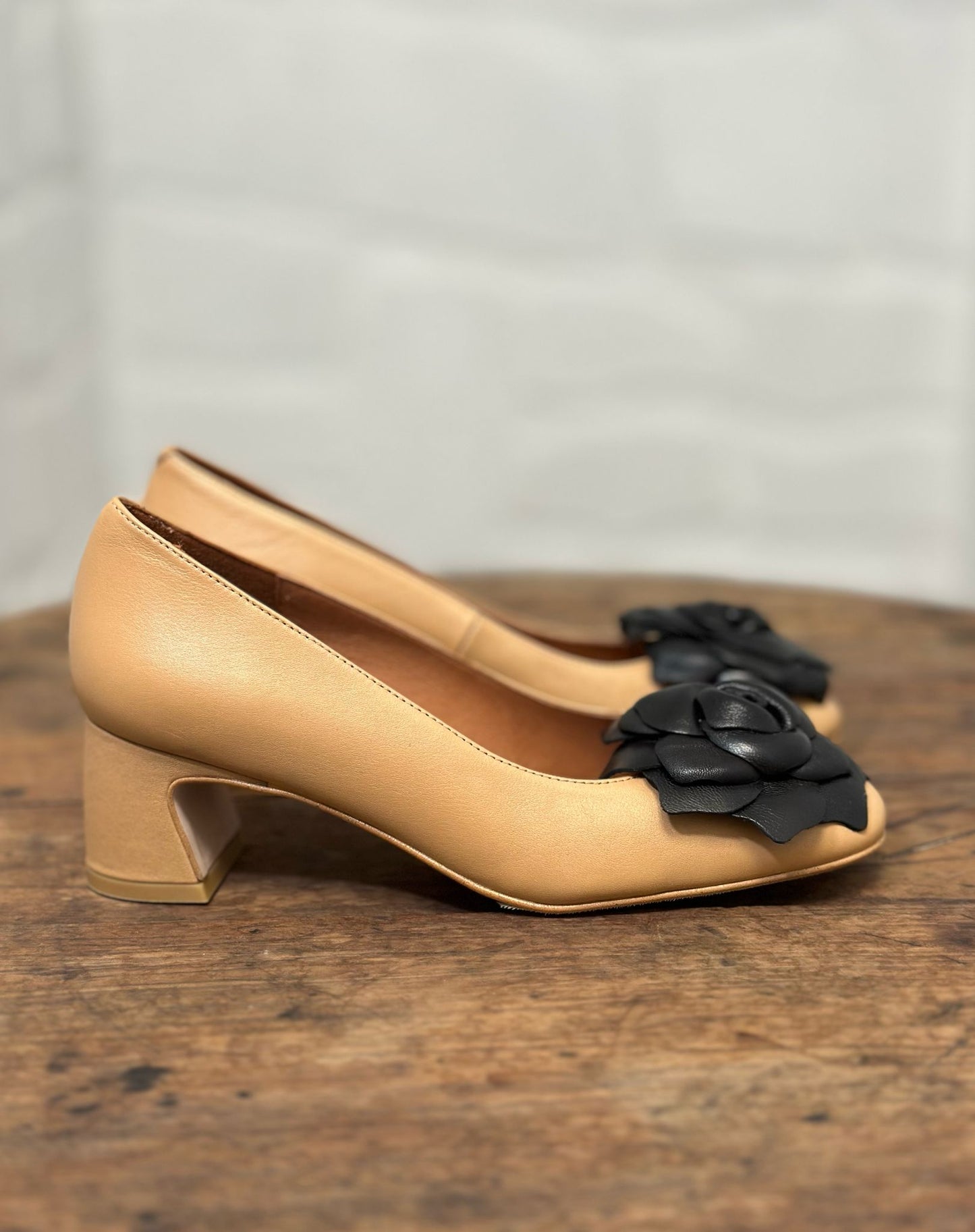 Ballerines à talons Angel Alarcon camel/noir femme