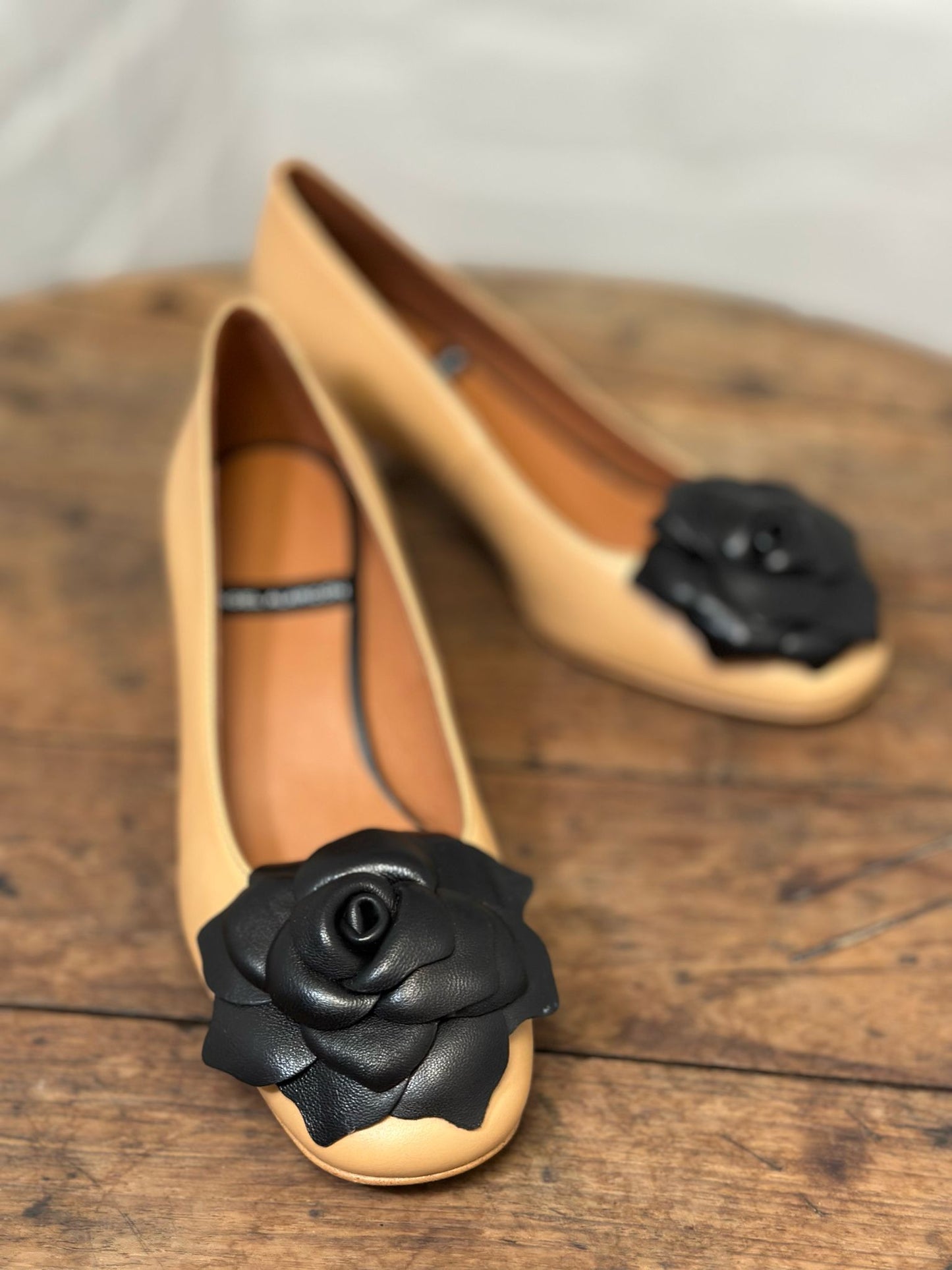 Ballerines à talons Angel Alarcon camel/noir femme