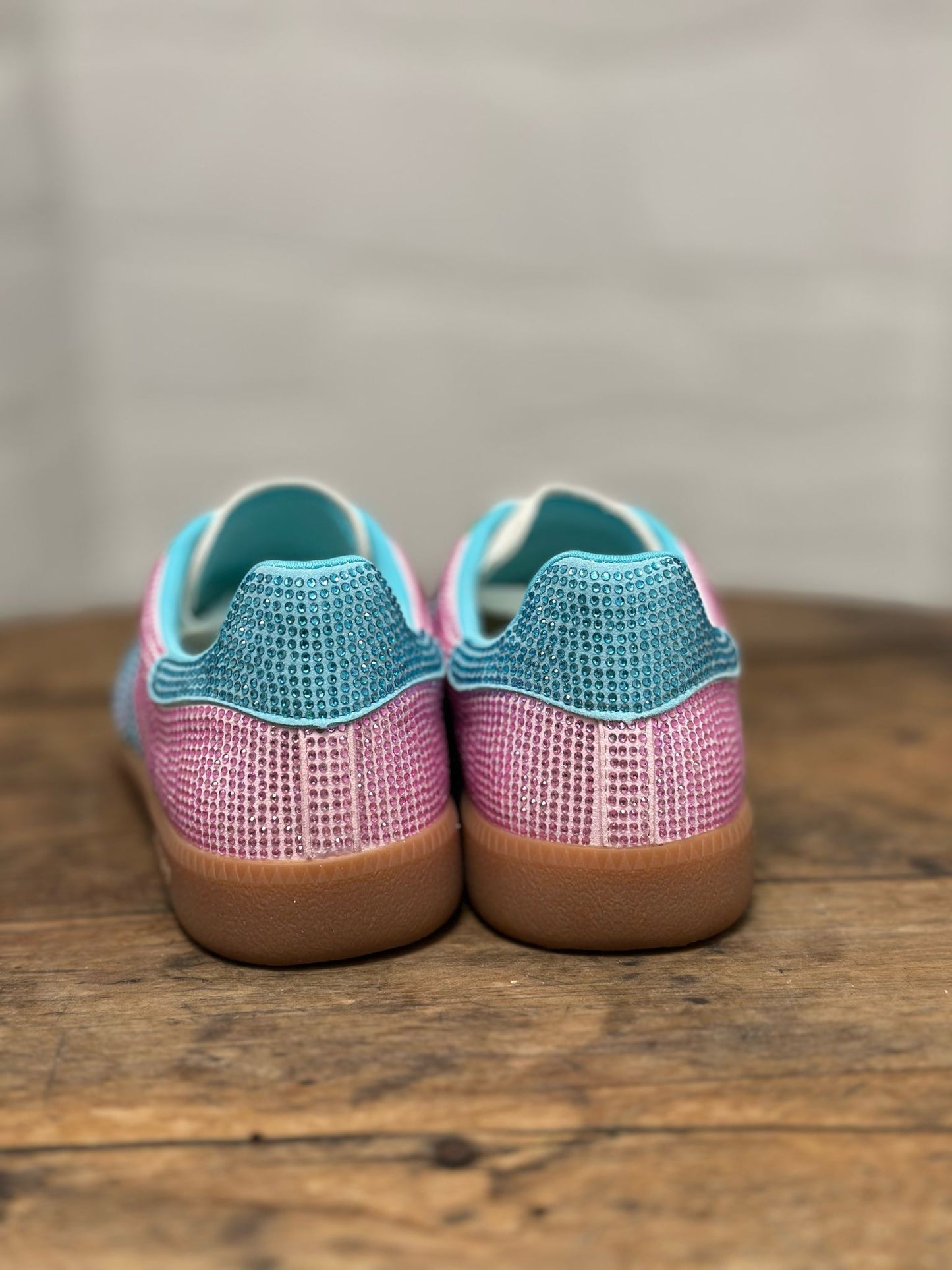 Basket BACK 70 STRASS CLOUD rose/vert Femme
