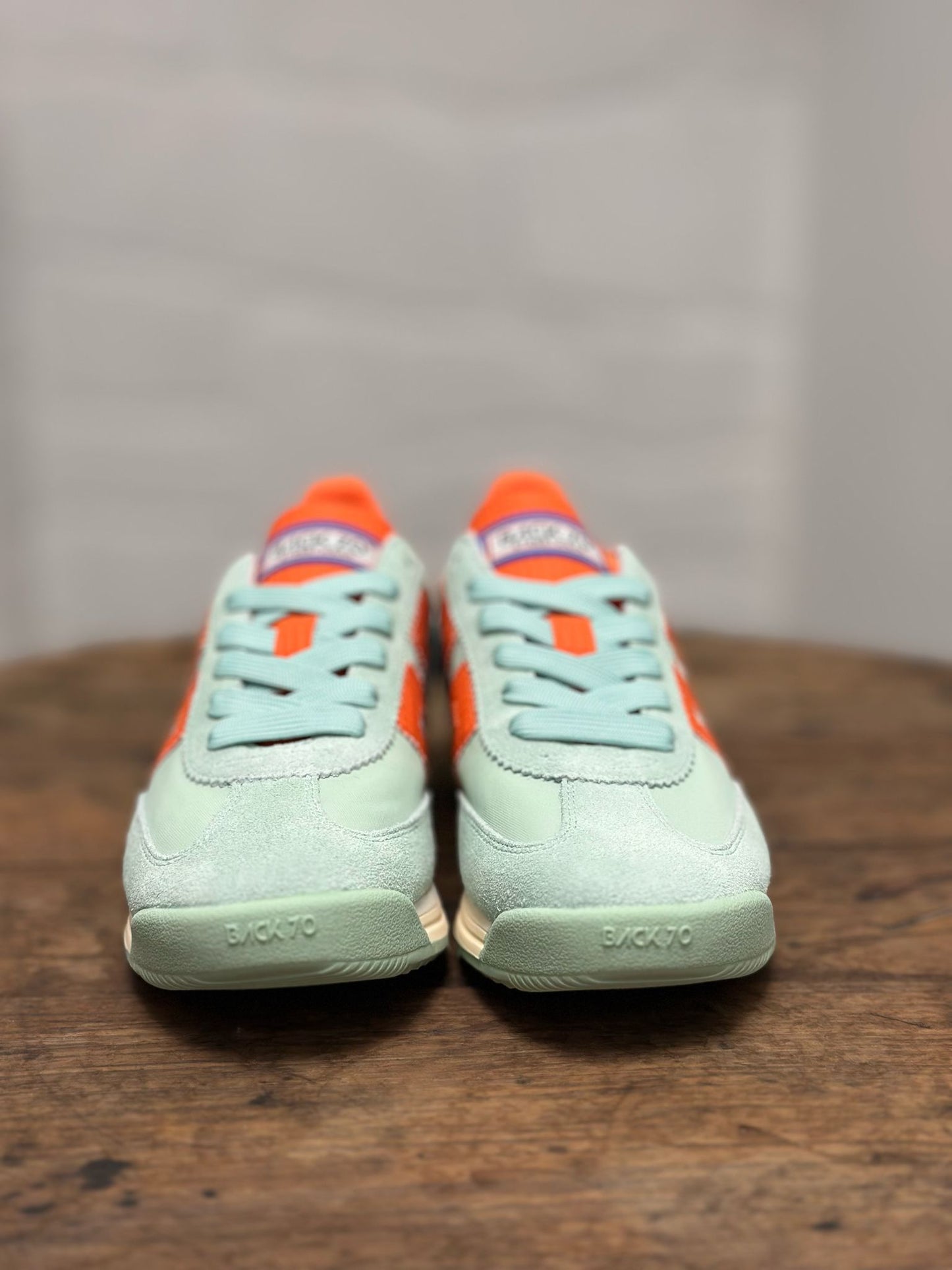 Baskets BACK 70 BARKLEY Vert clair/Croco orange Femme