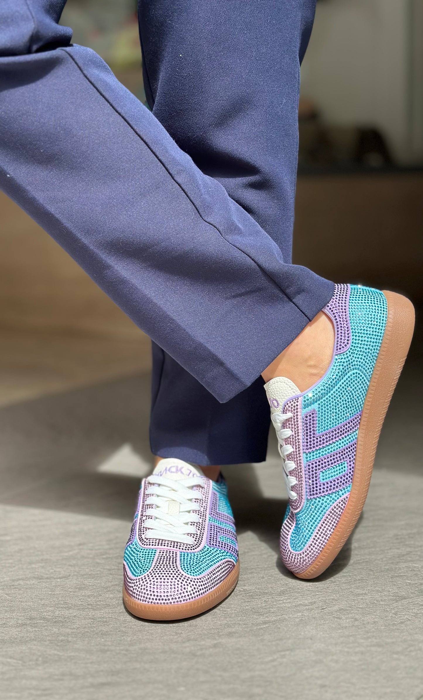 Basket BACK 70 STRASS CLOUD bleu/violet Femme