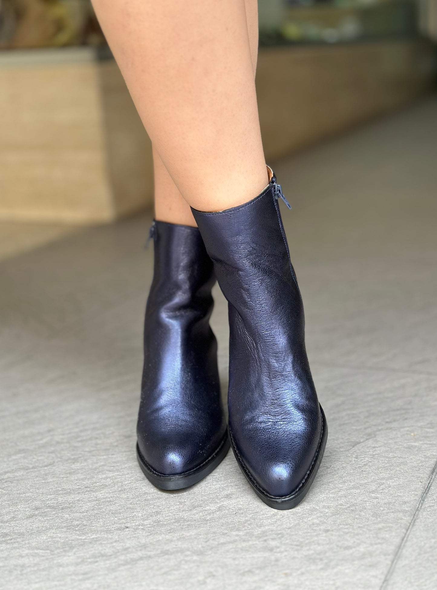 Bottines NGY LAMINADO BLEU femme