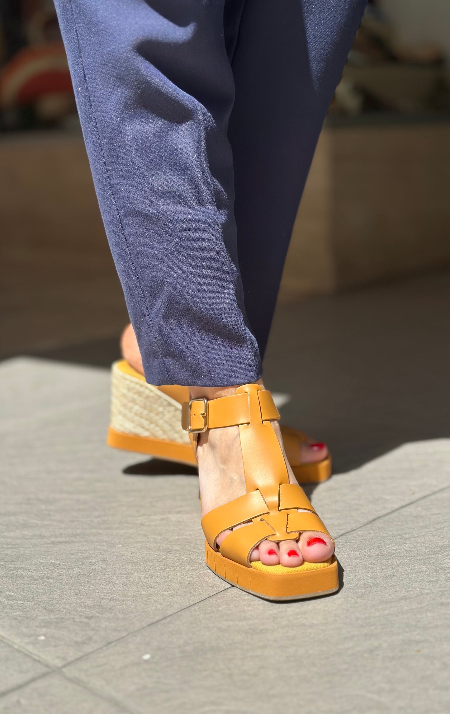 Nu-pieds compensés PALOMITAS by PALOMA BARCELO Ocre jaune femme