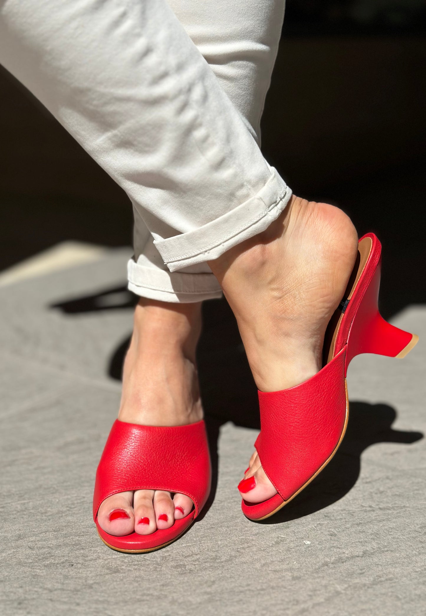Mules à talons Angel Alarcon rouge femme